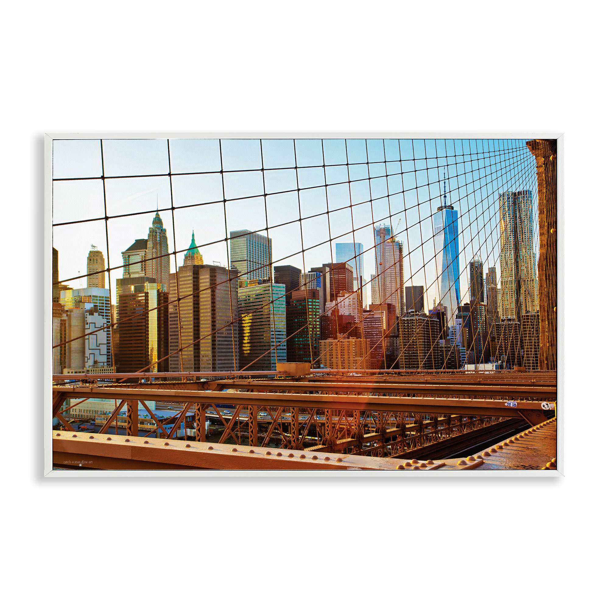 Stupell Industries BT-599-WFR-12X18 Cityscape Through Bridge Framed Giclee design by Seven Trees Design