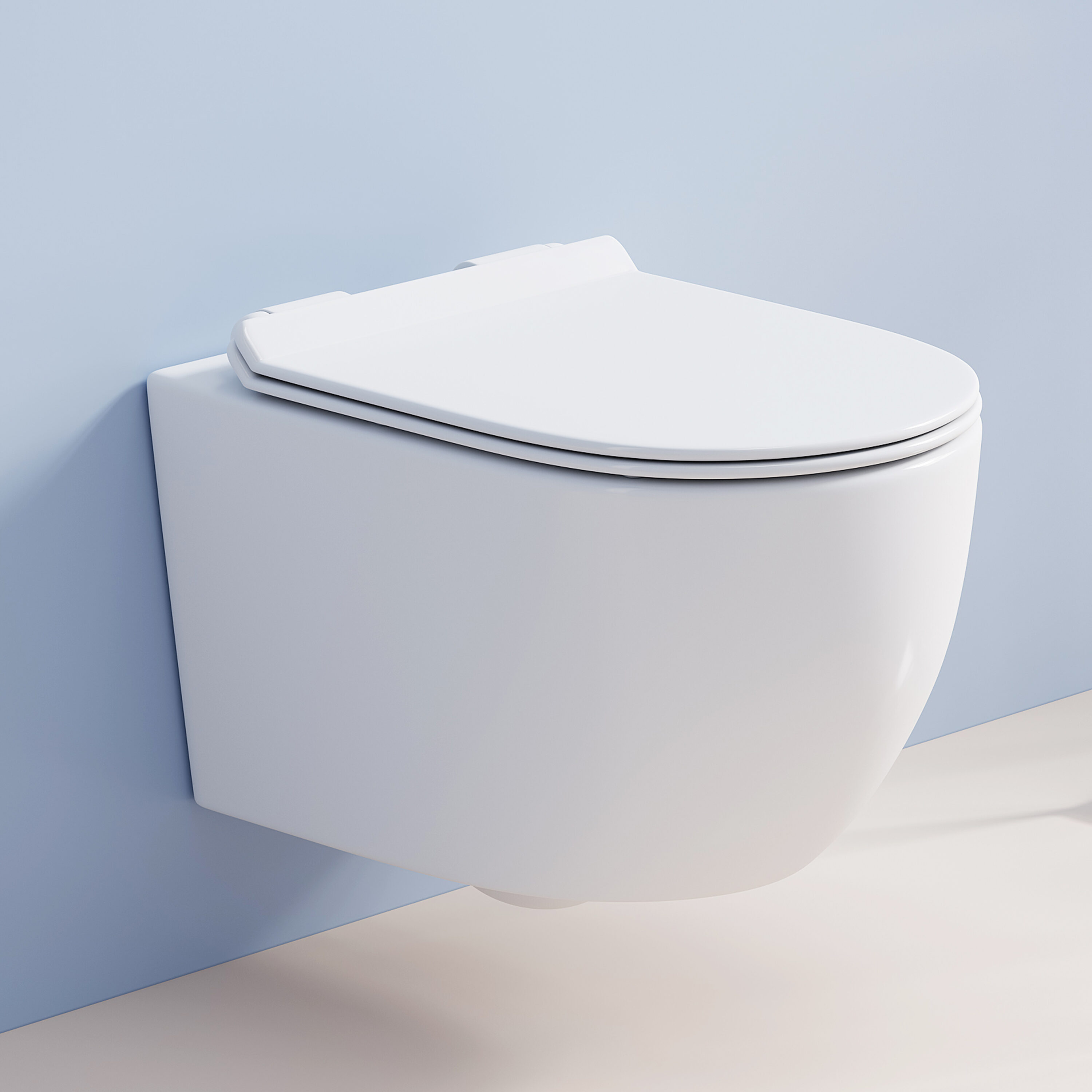Eridanus Capri White Dual Flush D-shape Custom height Soft Close 1-piece Toilet Wall-hung Rough-In #ERI-WT425