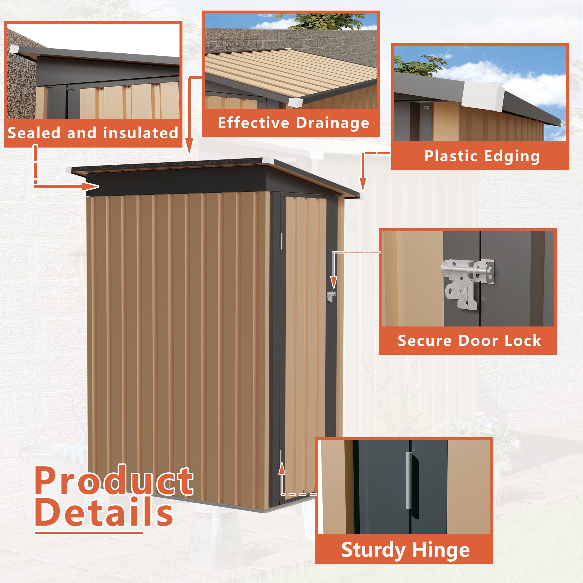 Blisstyle YQCGOXTWVX Metal-Storage-Buildings-Sheds - View #3