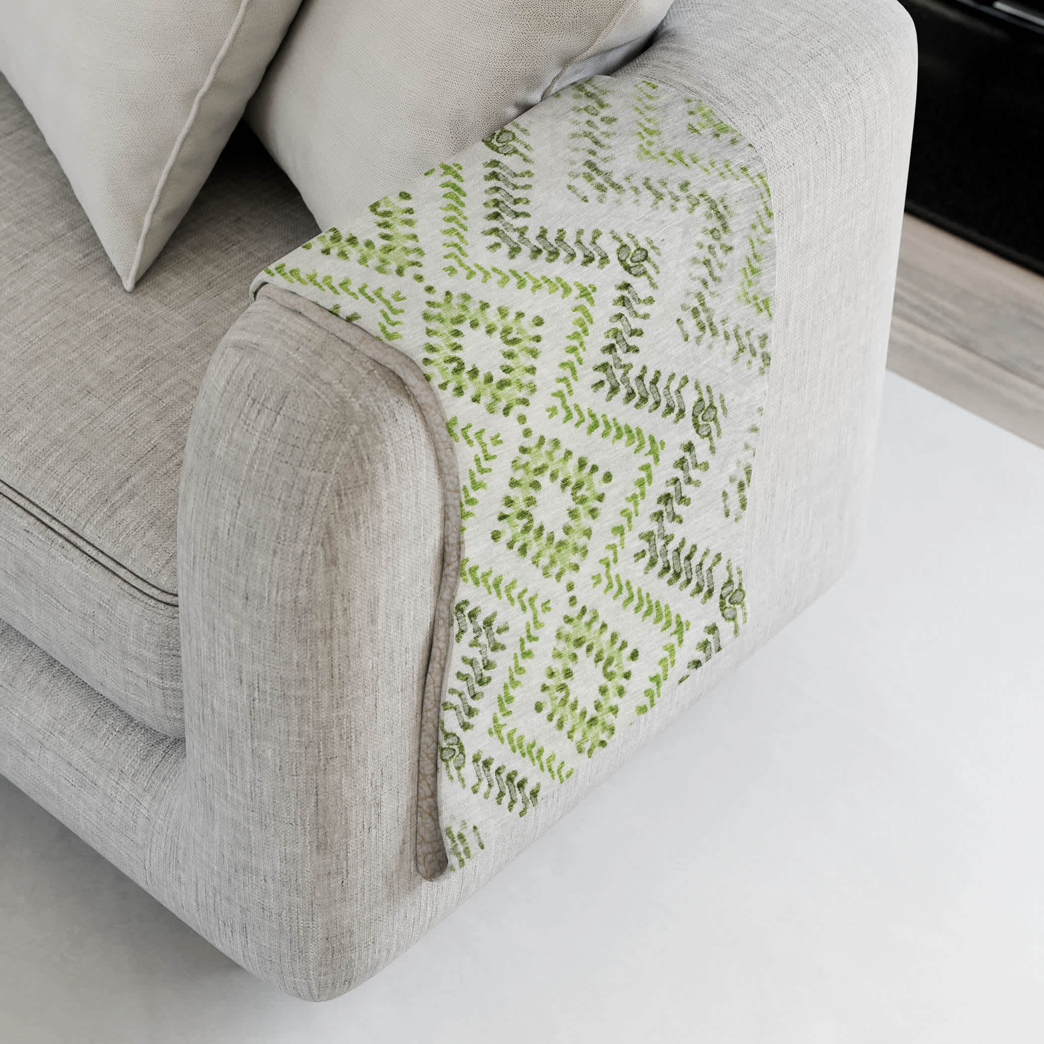 Addison Rugs Premium Machine Washable Addison ASB684 Aloe 50 x 70 inches Sherpa Throw Blanket