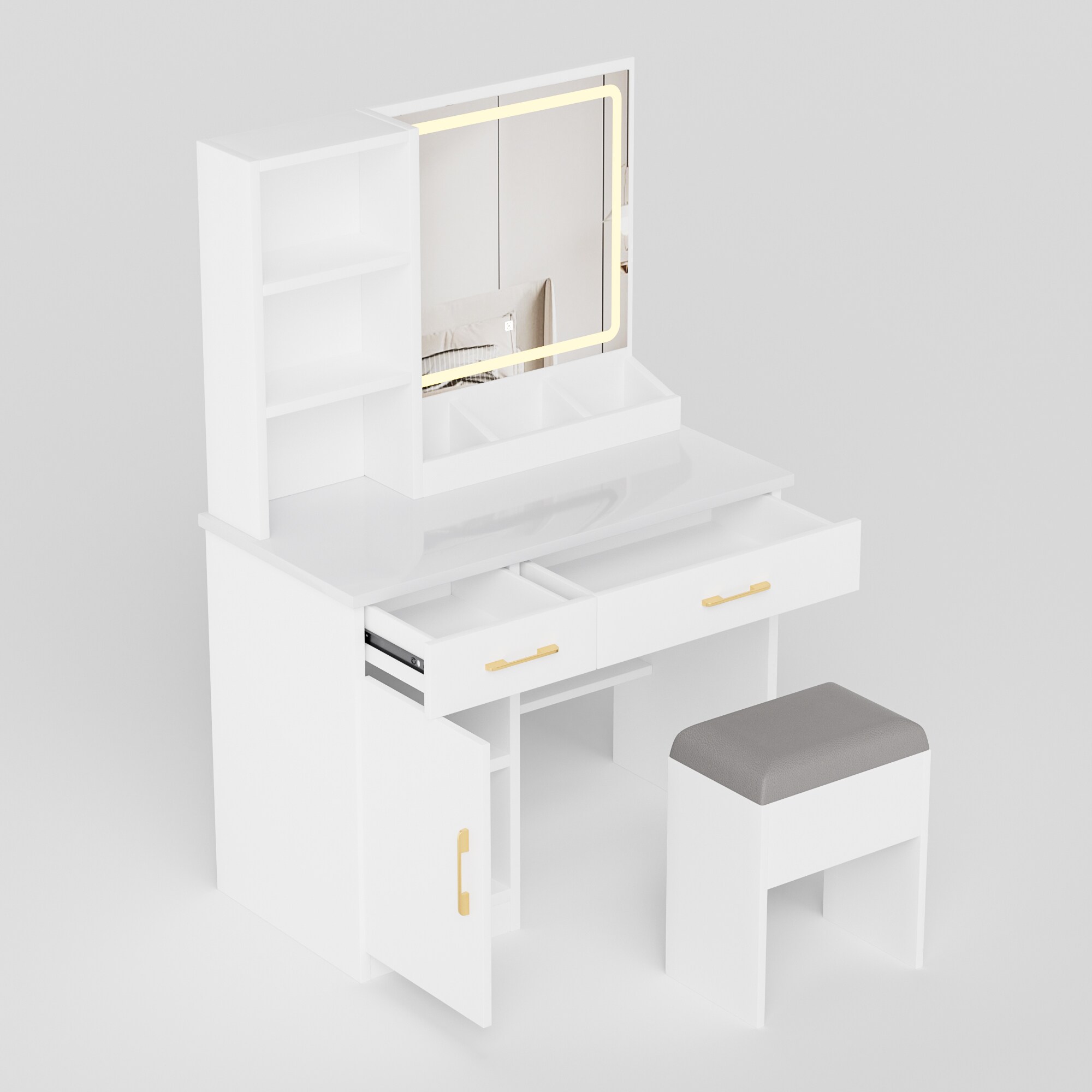 Homy Casa TIFU-WH Bedroom-Vanities - View #13