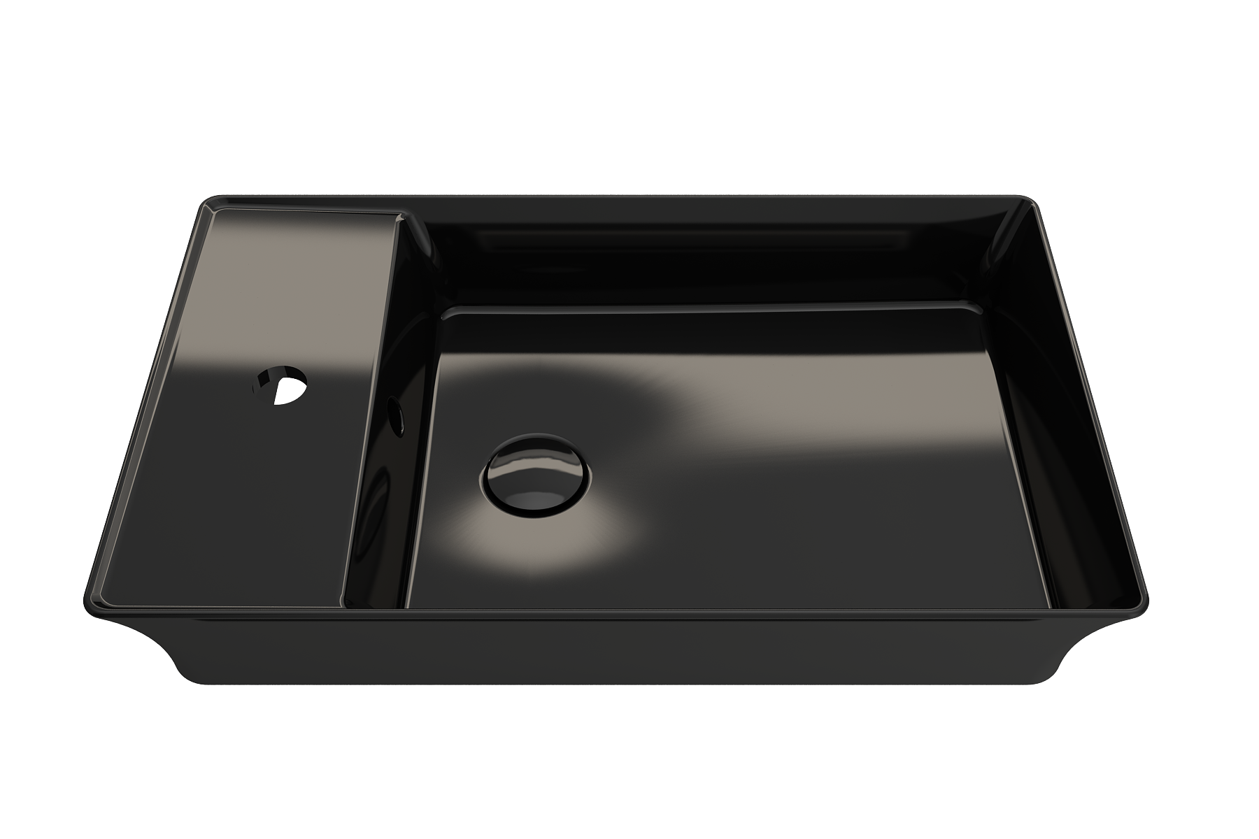 BOCCHI 1479-005-0126 Fire Clay 15-in Vessel Rectangular Modern Black Bathroom Sink