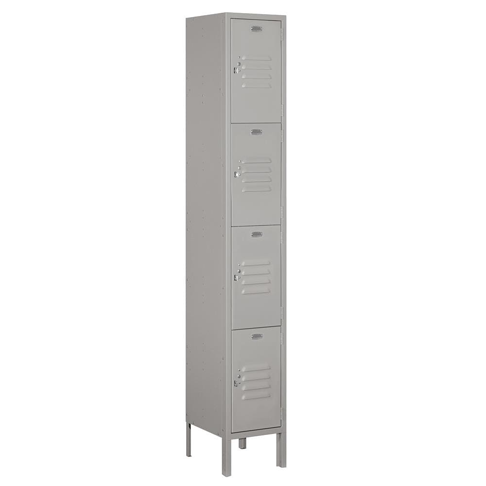 SALSBURY INDUSTRIES 64162GY-U Vented Metal Locker-Five Tier Box Style-1 Wide-5 -ft High-15-in Deep-Gray-Unassembled