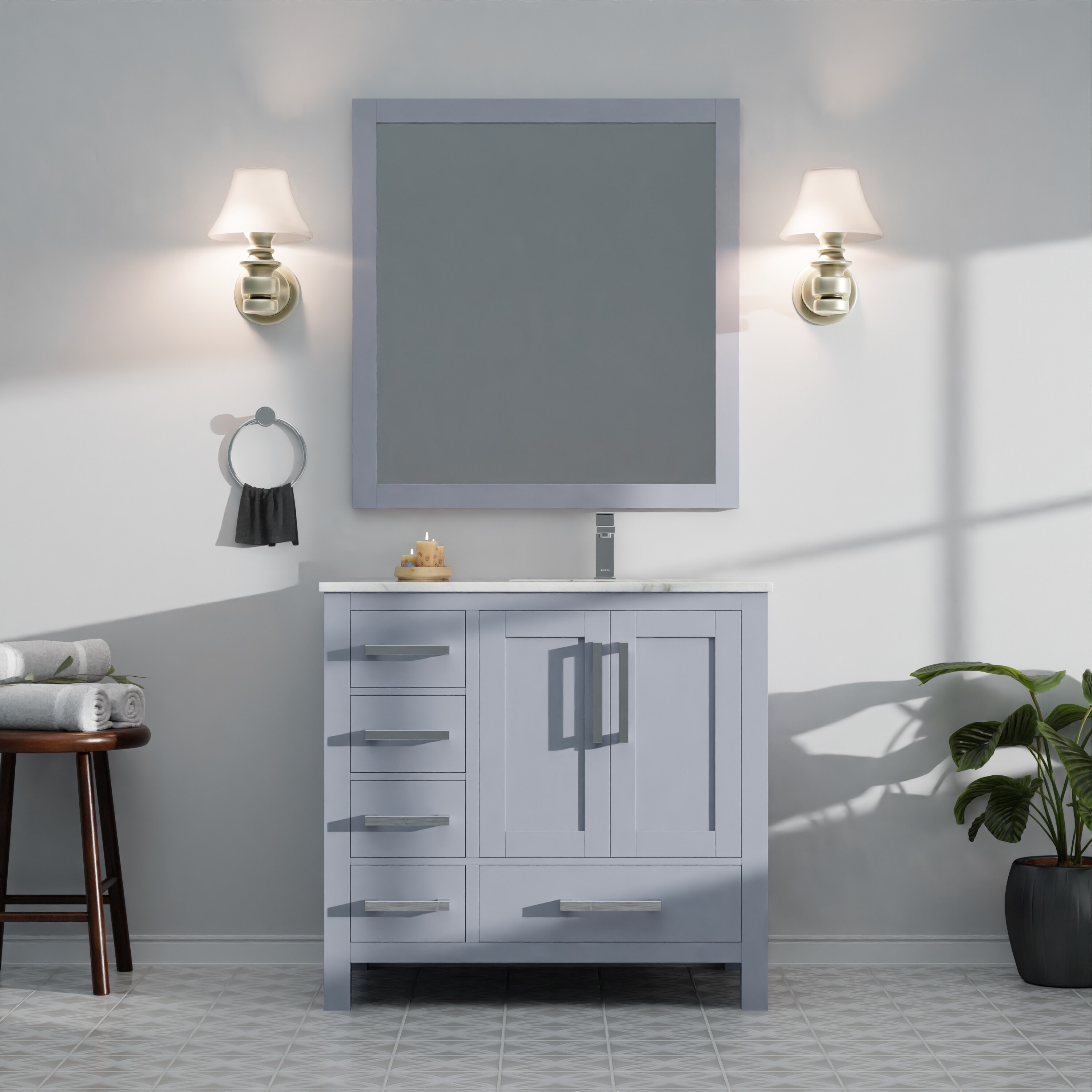 Lexora LJ342236SBWQM34R Bath-Vanity-Combo - View #11