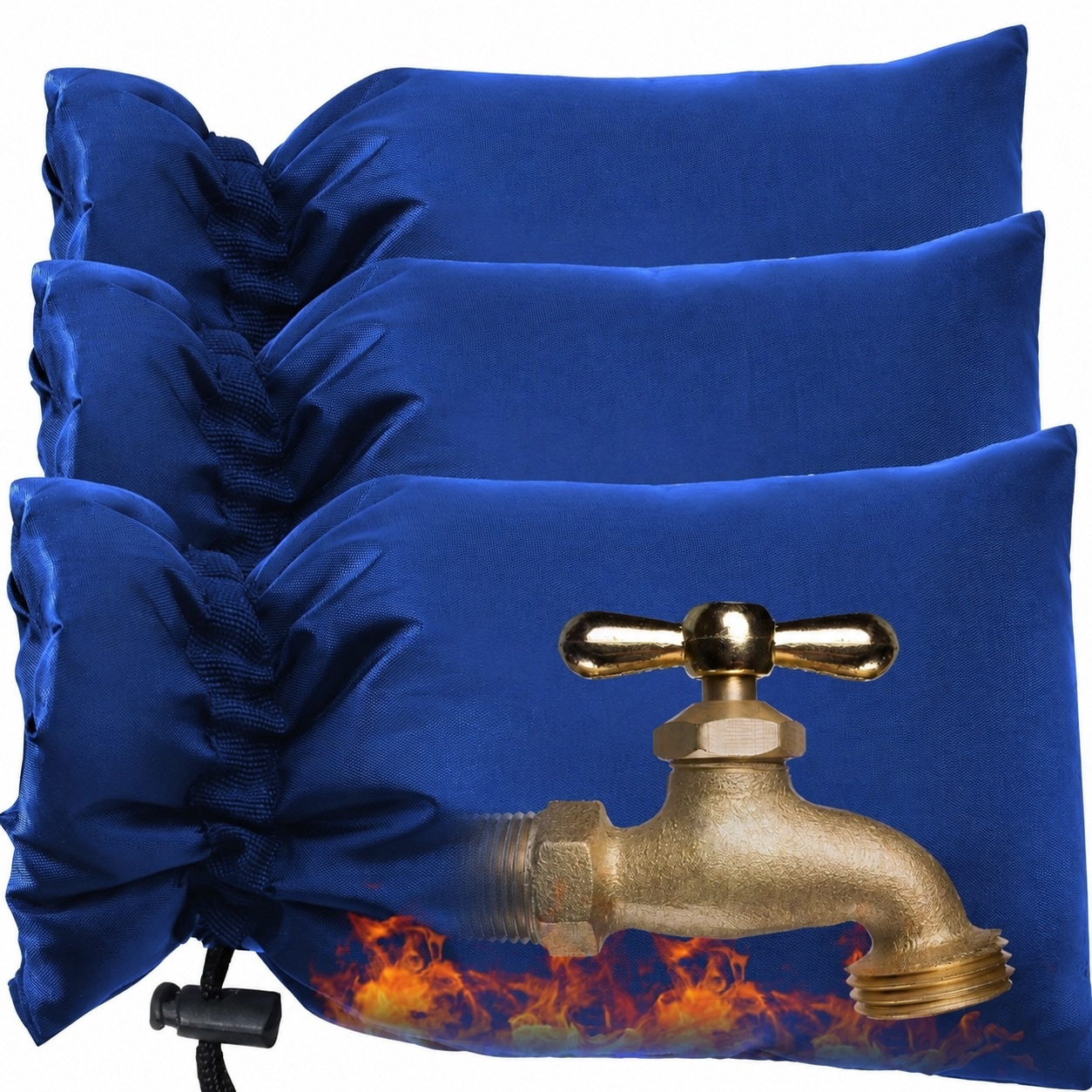 JVFCXXV - Outdoor Faucet Covers 3 Pack Blue Hose Bib Insulated Socks 6.7 in by 9.5 in Freeze Pro...