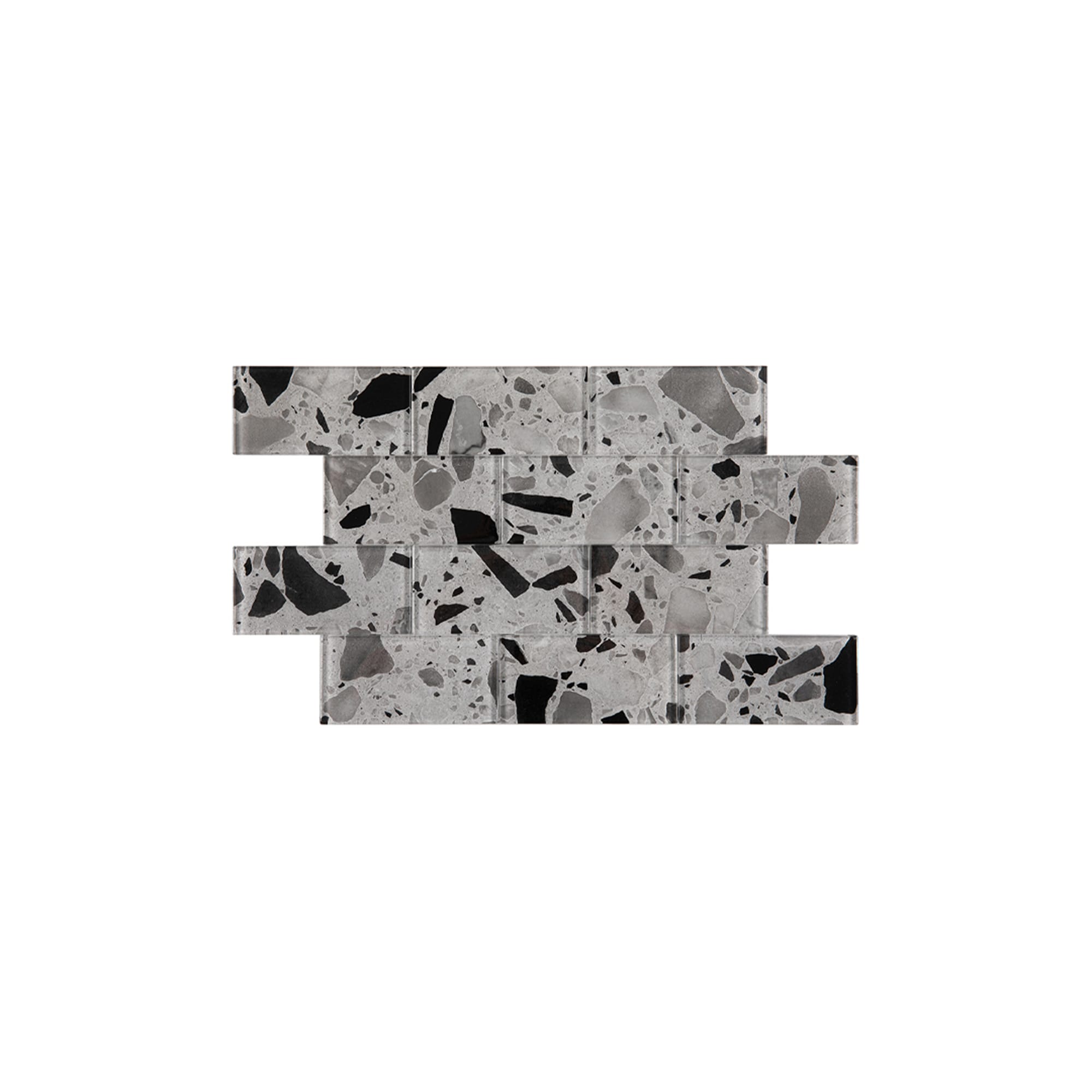 Giorbello G5921-T Silver Moonstone 3-in x 6-in Glossy Glass Stone Look Wall Tile (5-sq. ft/ Carton)