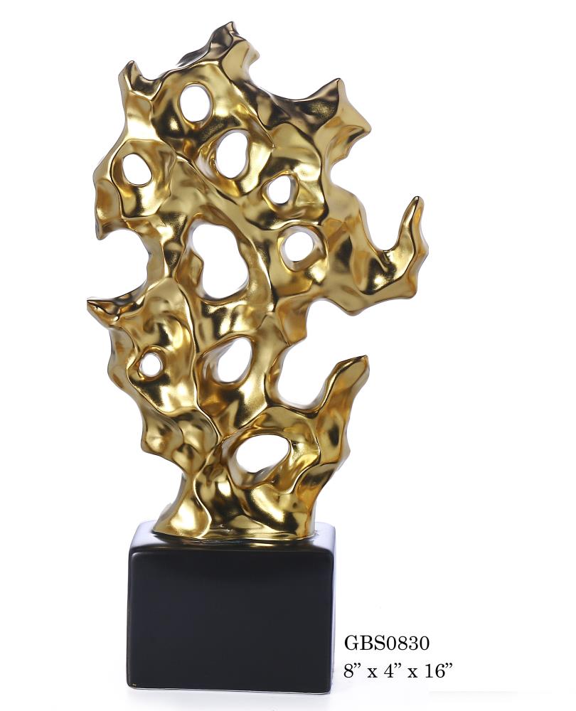 Amazing Rugs GBS0830 Gold Porcelain Modern Figurine