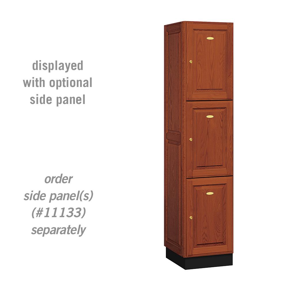 SALSBURY INDUSTRIES 13168MED 16 -in Wide Single Tier Solid Oak Executive Wood Locker- 3 Wide- 6 -ft High- 24 -in Deep- Light Oak