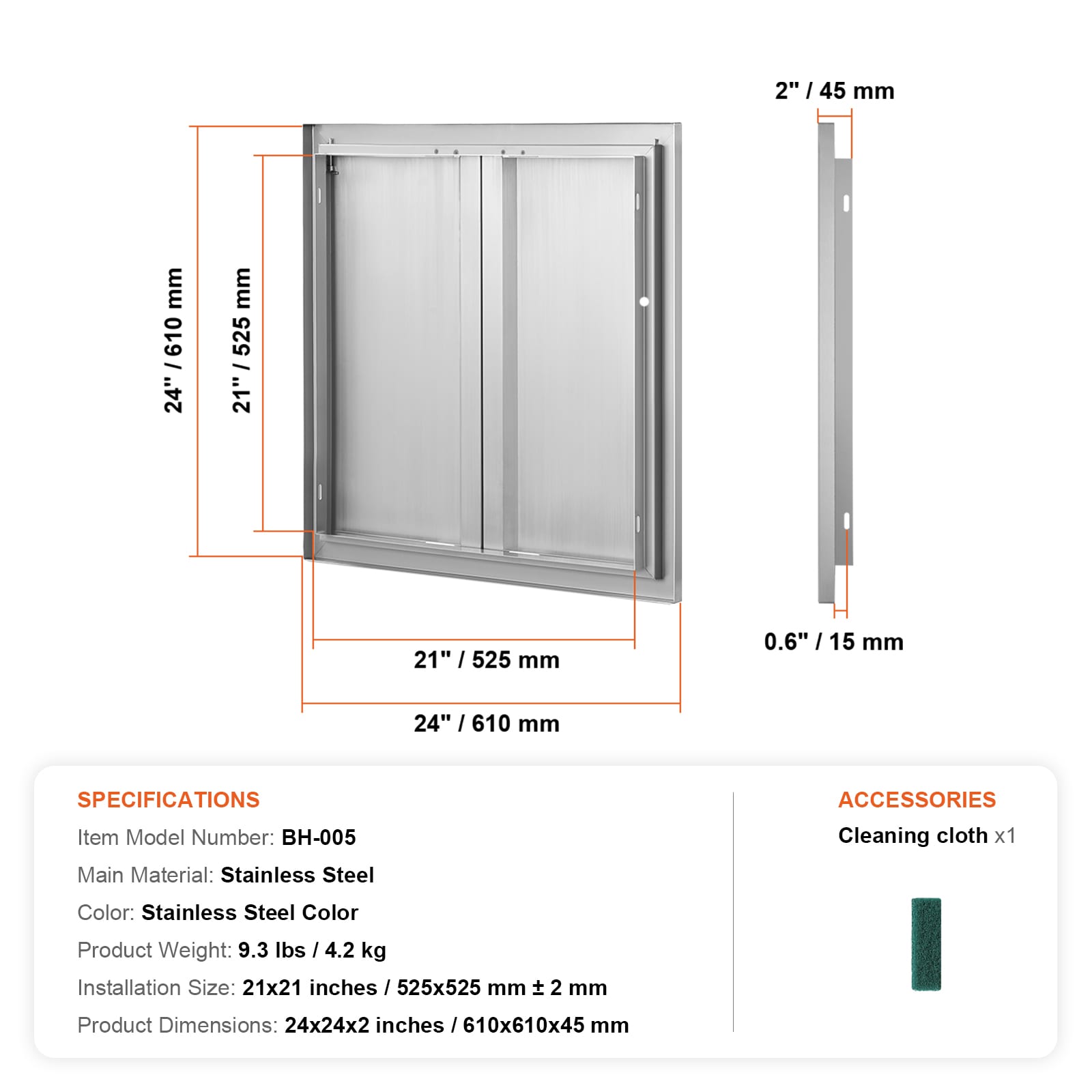 VEVOR SMABSCJMYS24Y71UBV0 Builtin-Grill-Cabinet-Parts - View #10