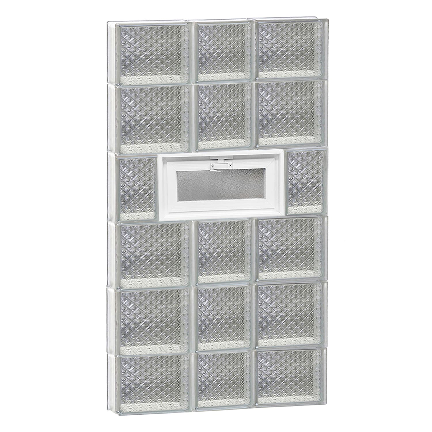 REDI2SET V2244DP Diamond Glass 21-1/4-in x 42-1/2-in Frameless Replacement Vented Glass Block Window