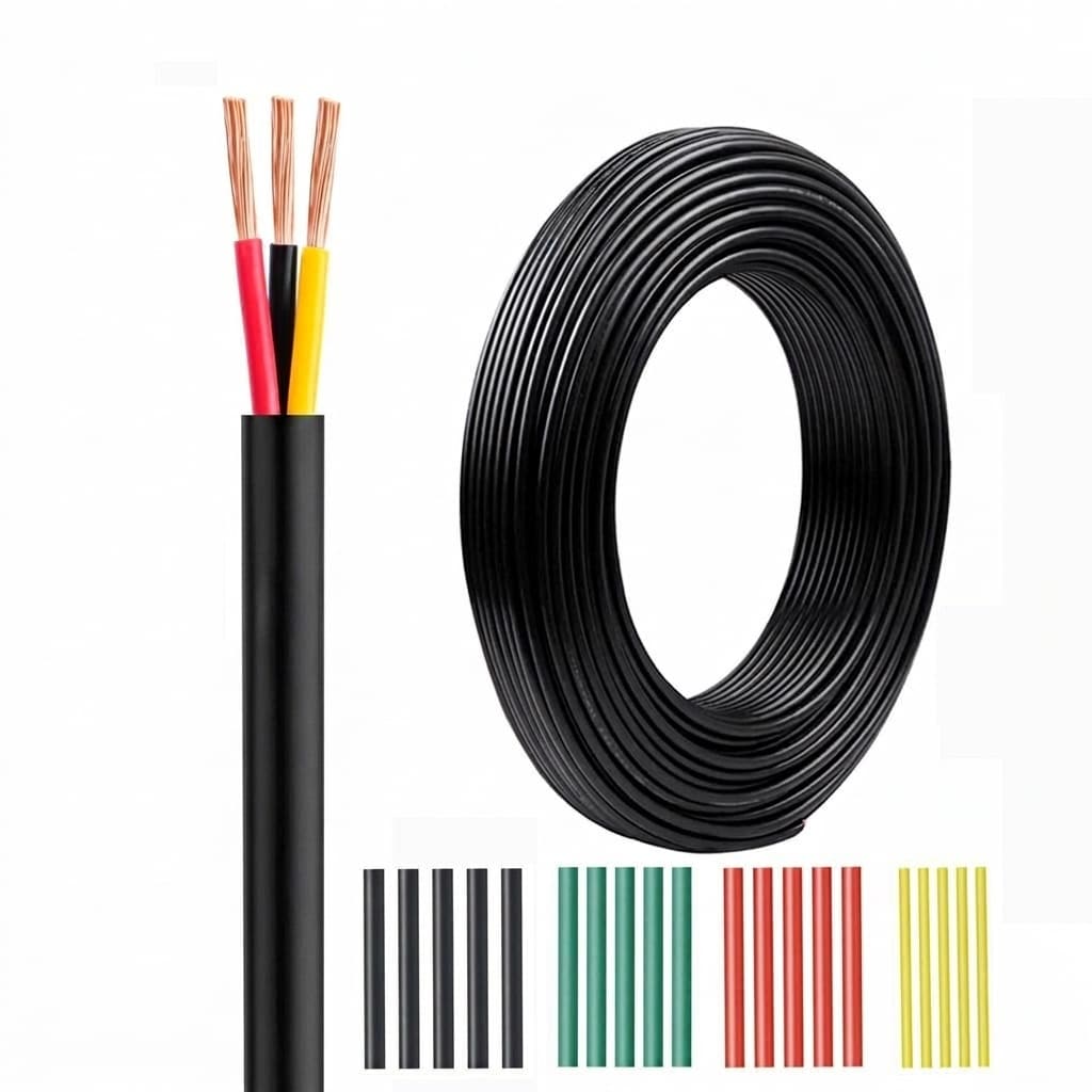 Oyezvary 16 Gauge 3 Conductor Electrical Wire 50FT Roll Stranded Oxygen Free Copper 65 Strands Per Circuit Flexible PVC Cable for Low Voltage LED Automotive #LOZ0428L06