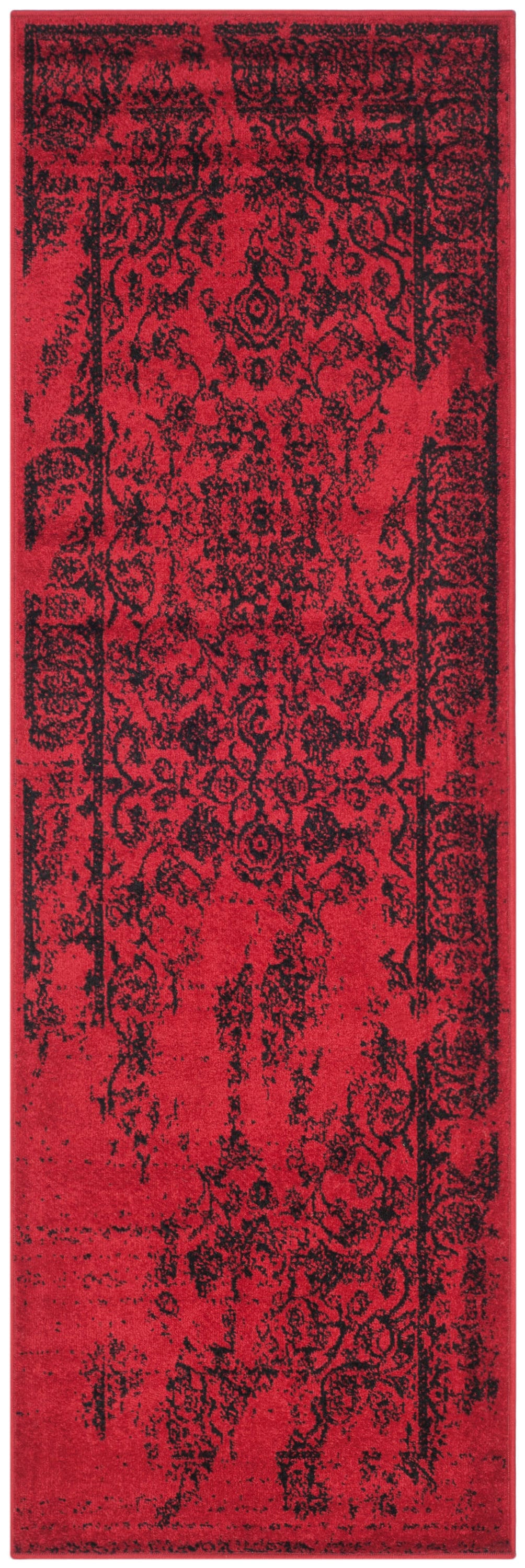 Safavieh ADR101F-222 Adirondack Plaza 2 x 22 (ft) Loomed Polypropylene Red/Black Rectangular Indoor Distressed/Overdyed Vintage Runner rug