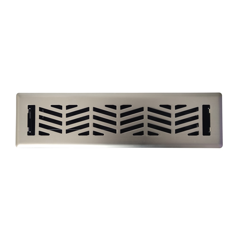allen + roth LF0020212SN 2-in x 12-in Maximum airflow Steel Satin Nickel Clifton Design Floor Register