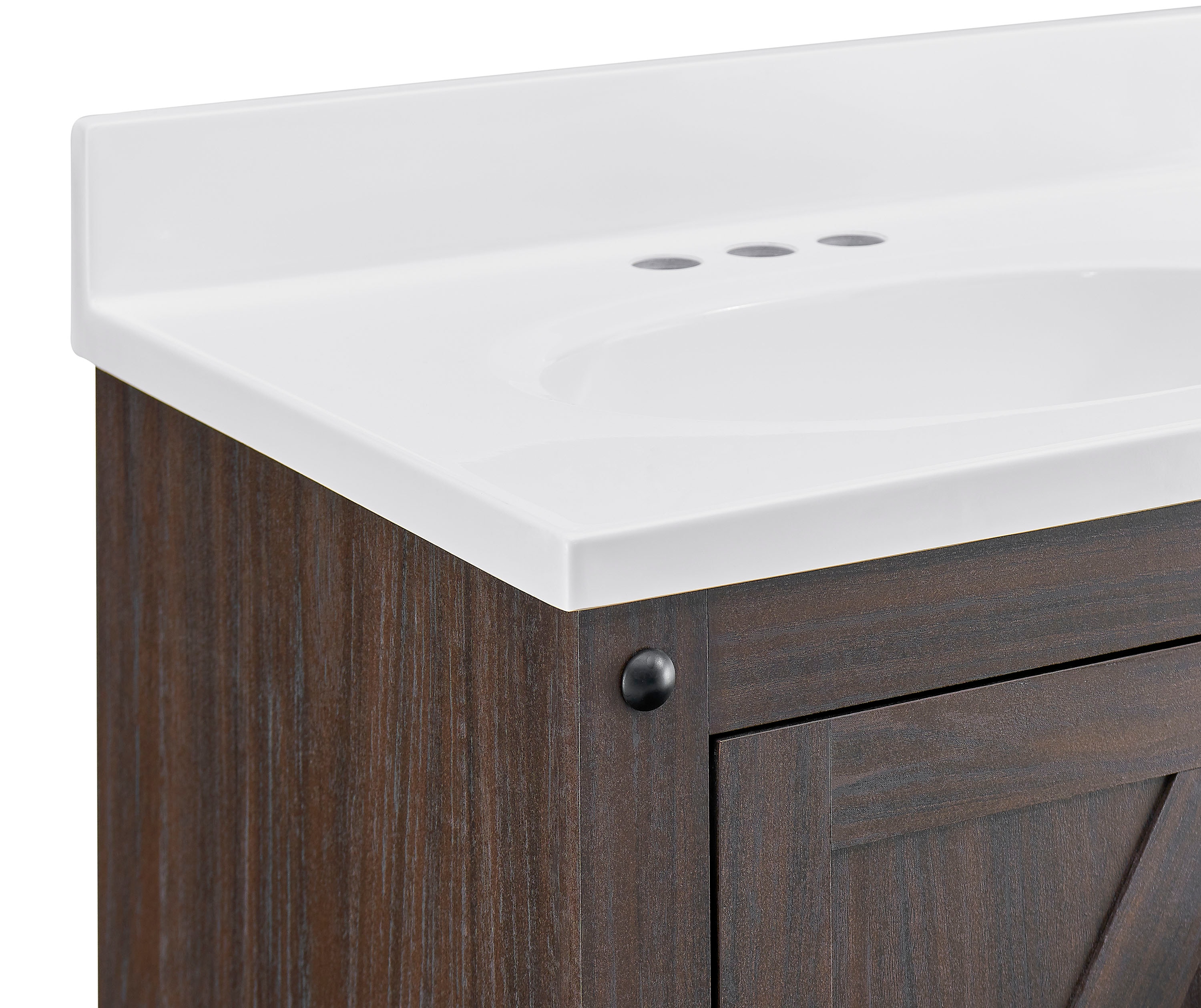 Style Selections 24 In Weathered Brown Single Sink Bathroom Vanity With   17543603 