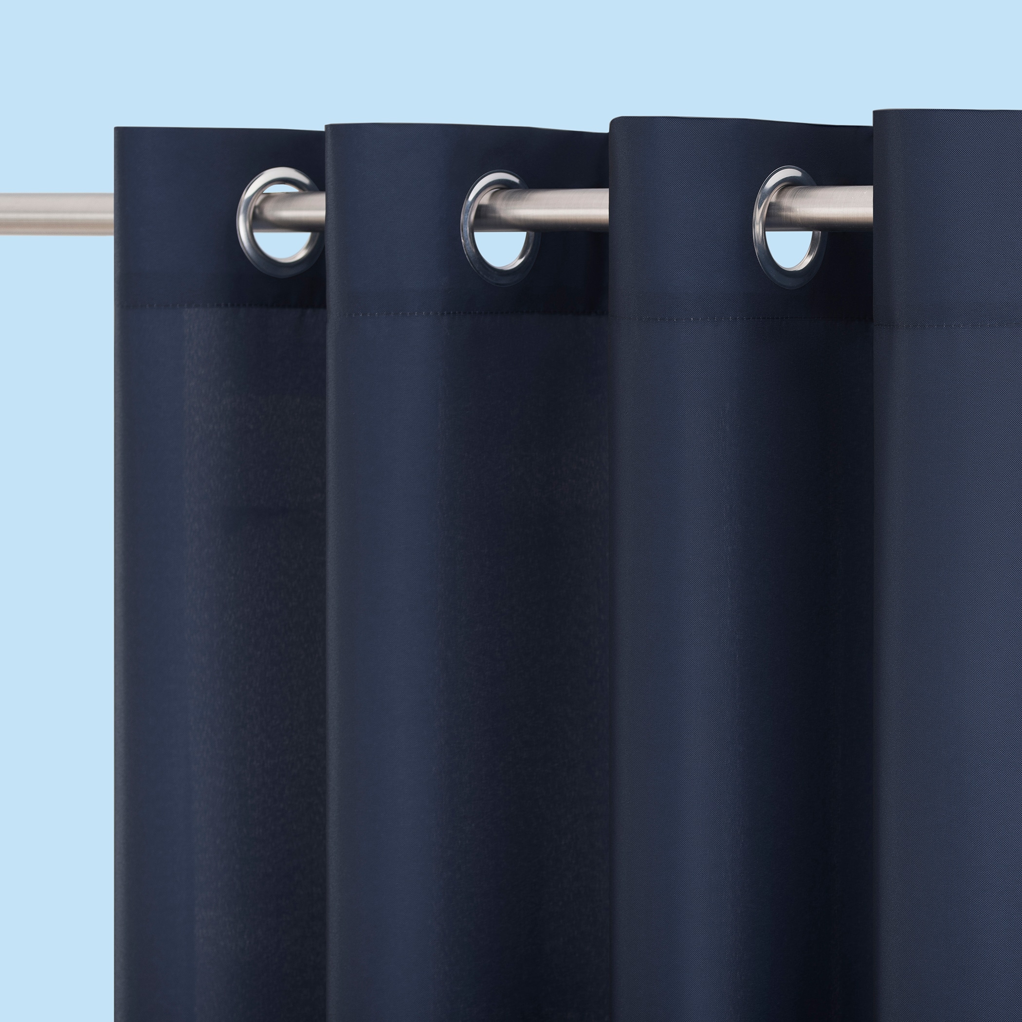 Navy Blue Polyester Blackout Grommet Window Panel 54" x 94.5"