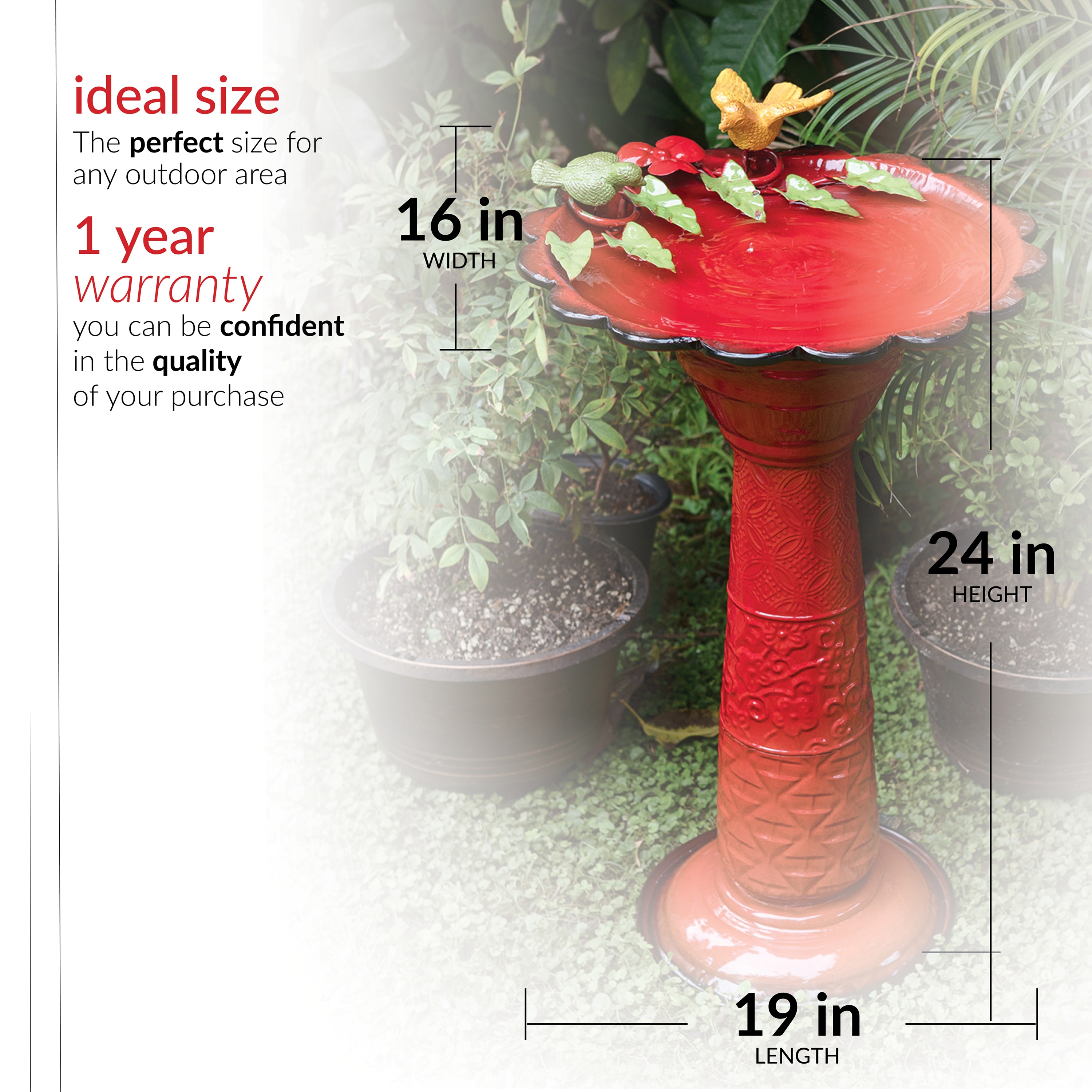 Alpine Corporation ORS112RD birdbaths - View #3