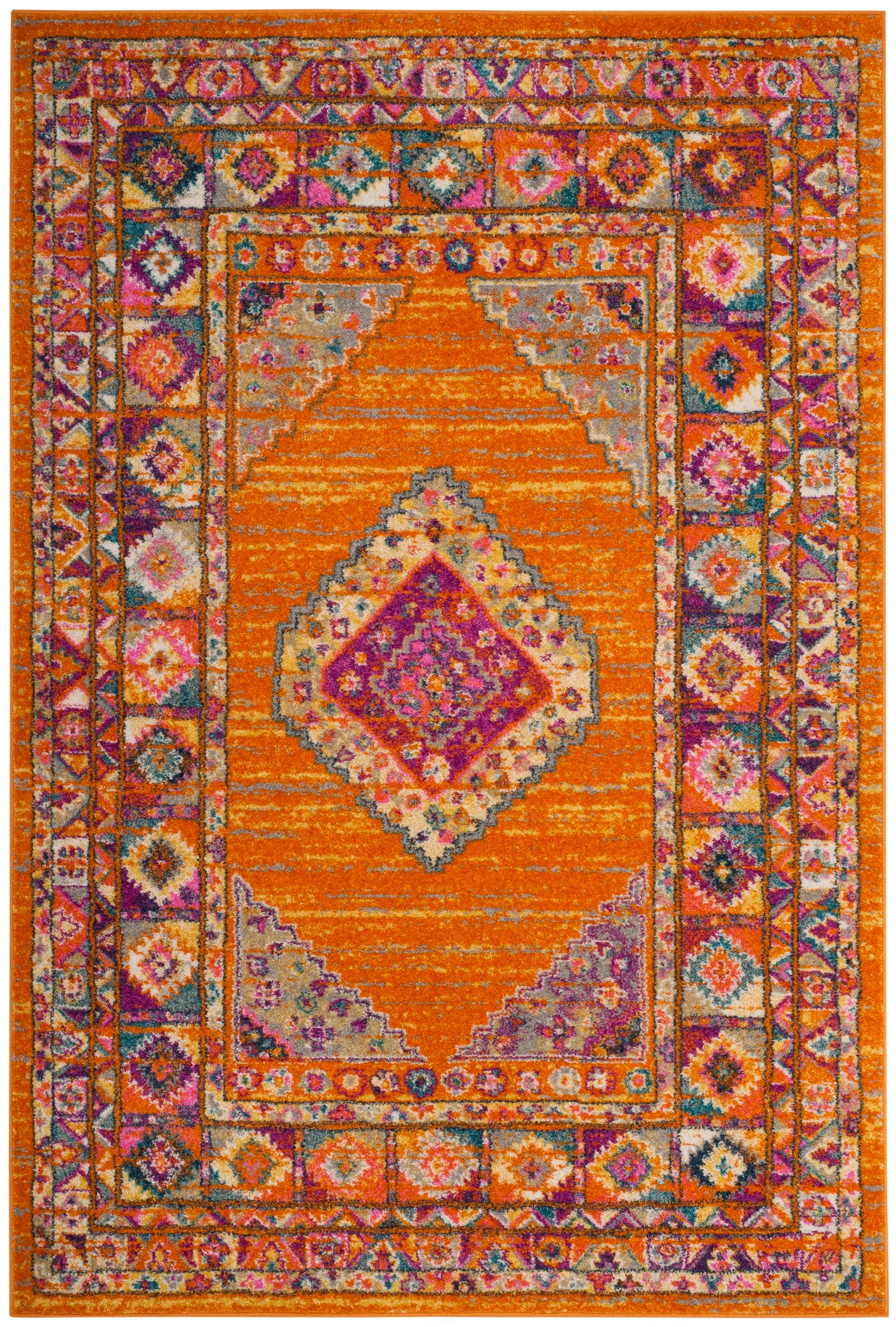 Safavieh MAD133D-6 Madison Duncan 6 x 9 (ft) Loomed Polypropylene Orange/Fuchsia Rectangular Indoor Distressed/Overdyed Bohemian/Eclectic Area rug