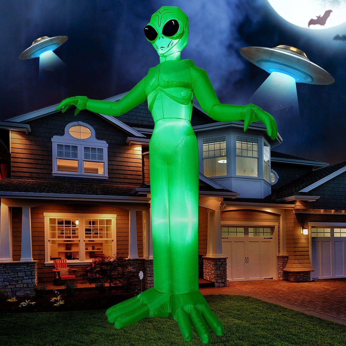 Inflatable Alien Outdoor Halloween Decorations & Inflatables At Lowes.com