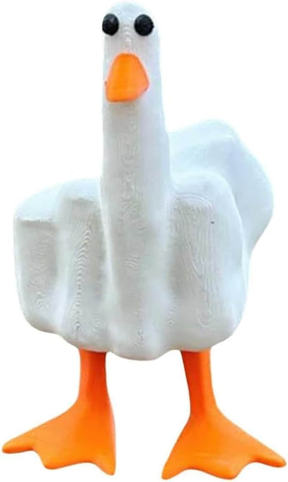 Justincity - Playful Middle Finger Resin Duck Statue Home Office Desk Decoration Sculpture Gift ...