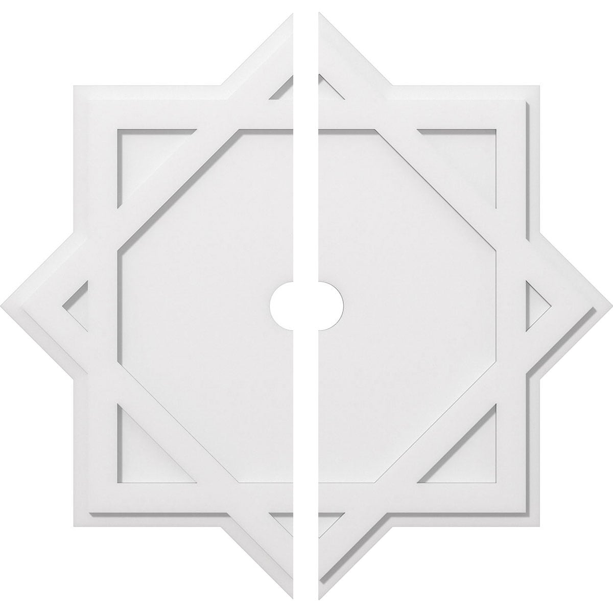 Ekena Millwork CMP36AL2-03000 Axel 36-in W x 36-in L Contemporary White PVC Split Ceiling Medallion