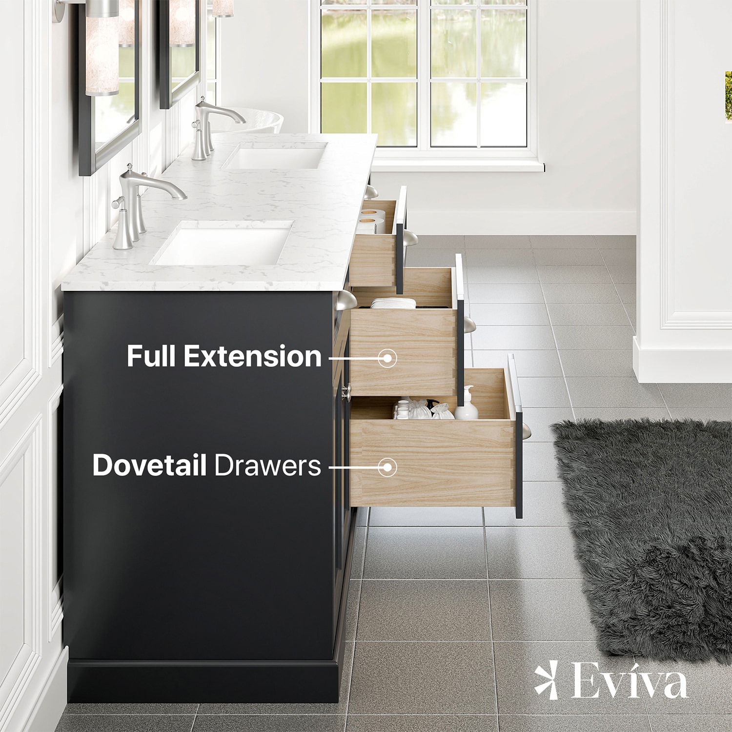 Eviva EVVN666-72CGR Bath-Vanity-Combo - View #5