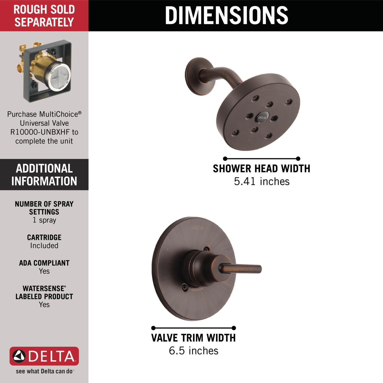 Delta T14259-RB Tub-Shower-Faucets - View #4