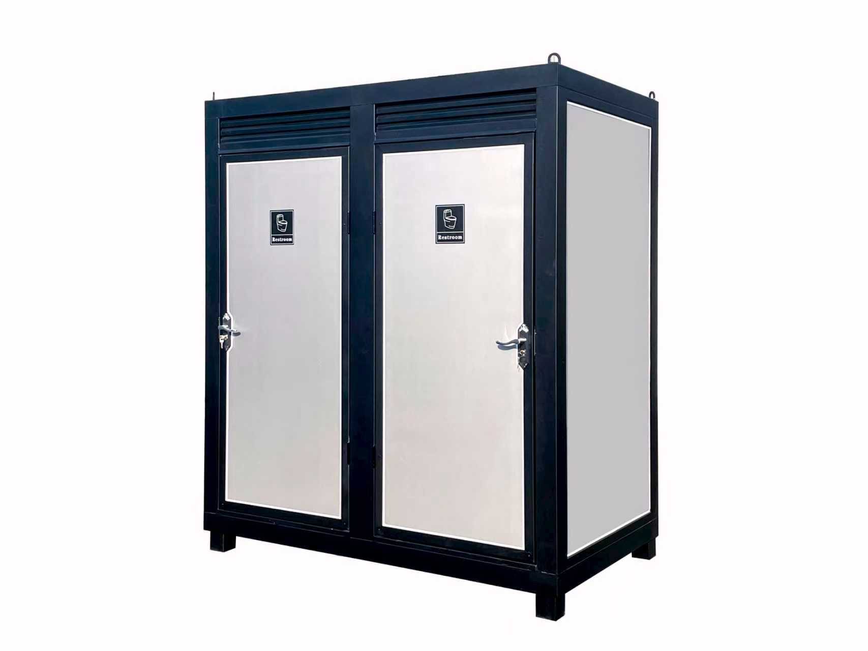 Vkoiyg Two-Person Portable Toilet Cabin - Outdoor Restroom with Light  Sink and Vent Fan
