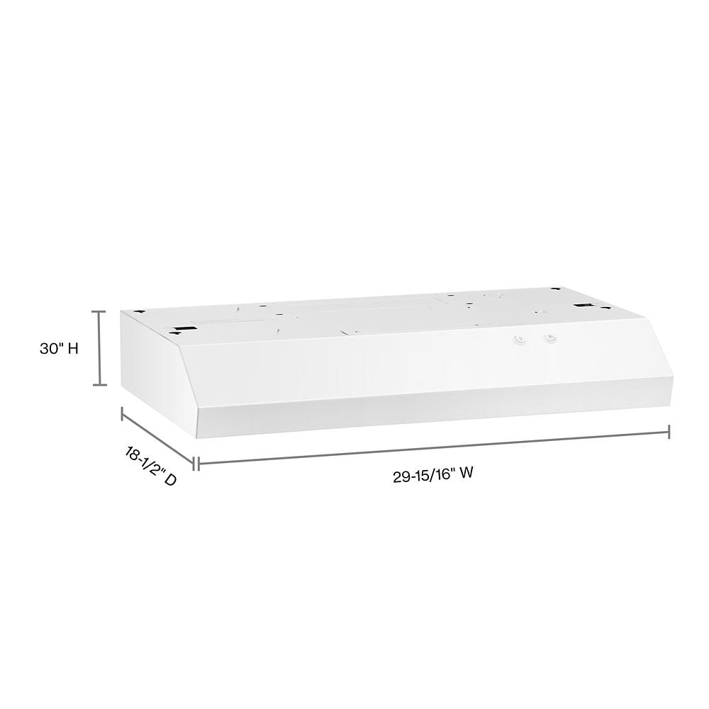 Broan® 30-Inch Ductless Under-Cabinet Range Hood, White