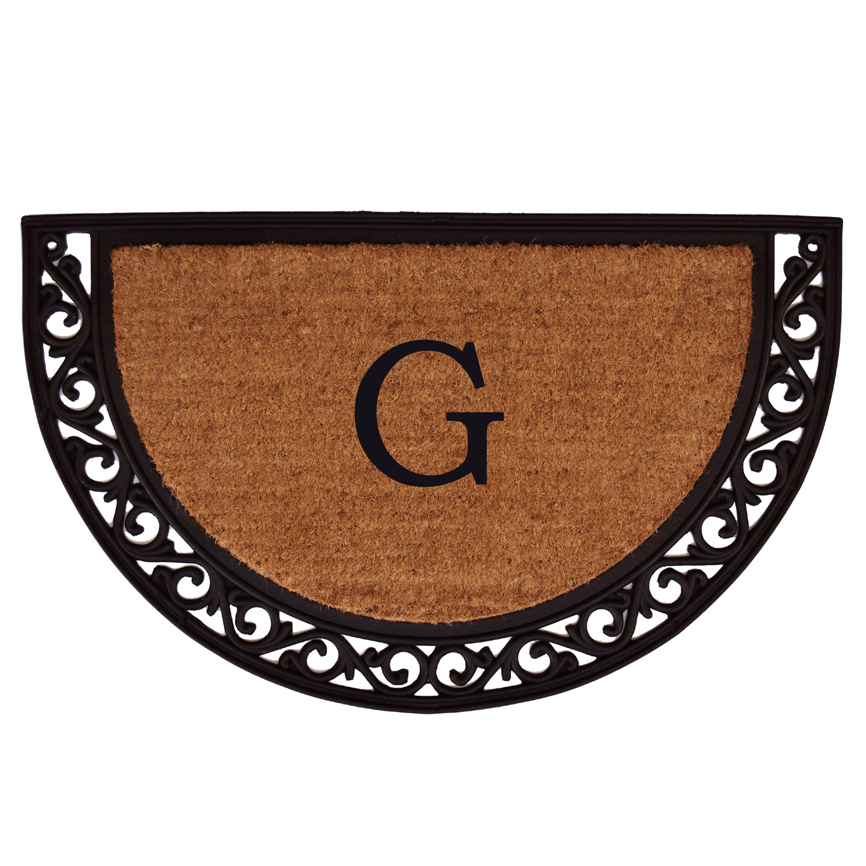 Callowaymills 100101830G Natural/Black Coir/Rubber Non-Slip Grip Indoor or outdoor Decorative Door Mat