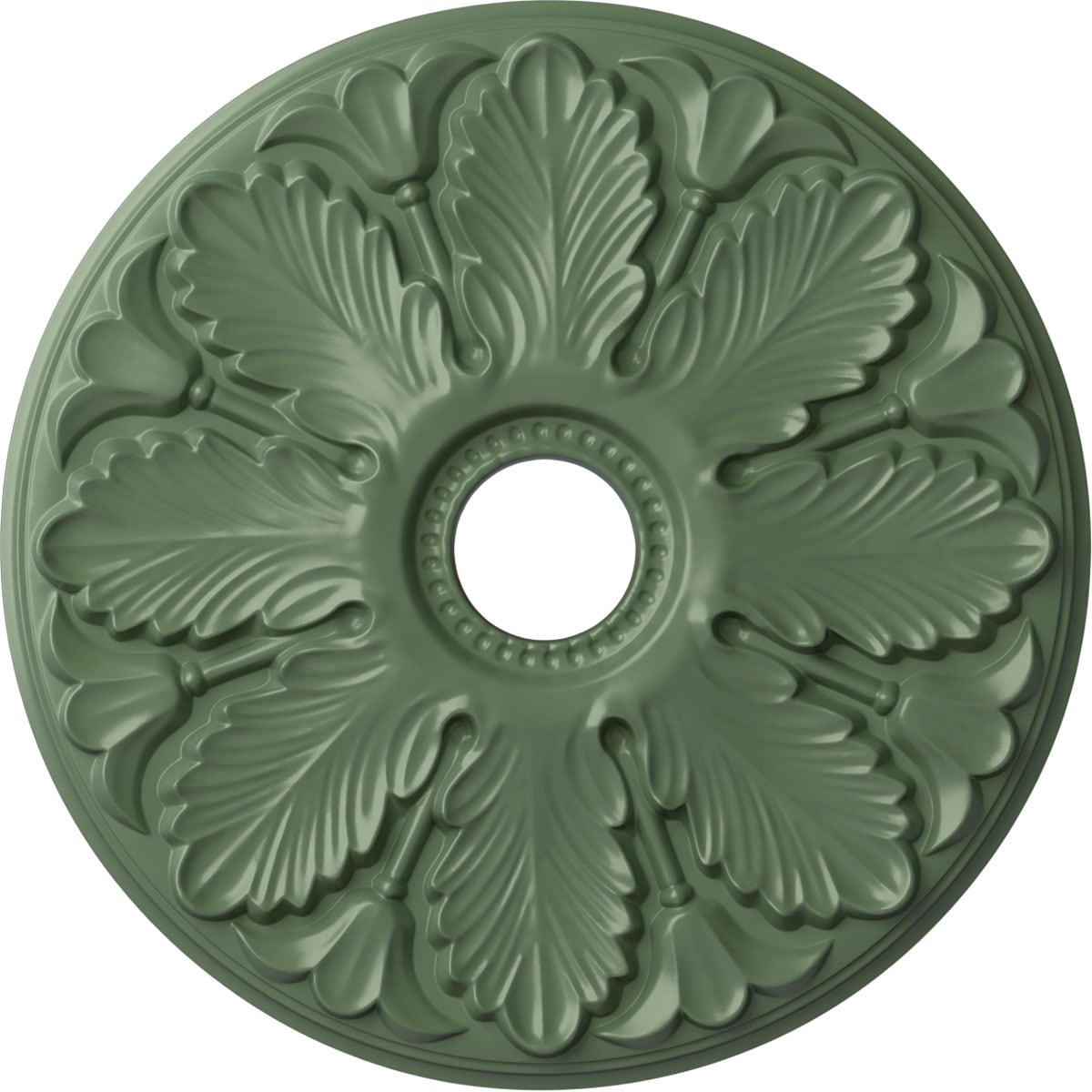 Ekena Millwork CM24MIAGF Milan 24.5-in W x 24.5-in L Painted Athenian Green Polyurethane Whole Ceiling Medallion