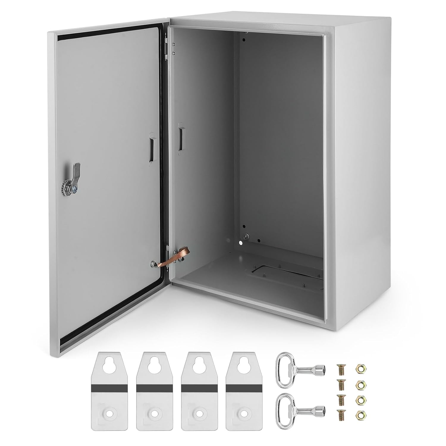 GAOMON 20x12x10 Outdoor Electrical Enclosure Box NEMA 4X IP66 Waterproof Steel Junction Box with Lock Hinged Door and Mounting Plate