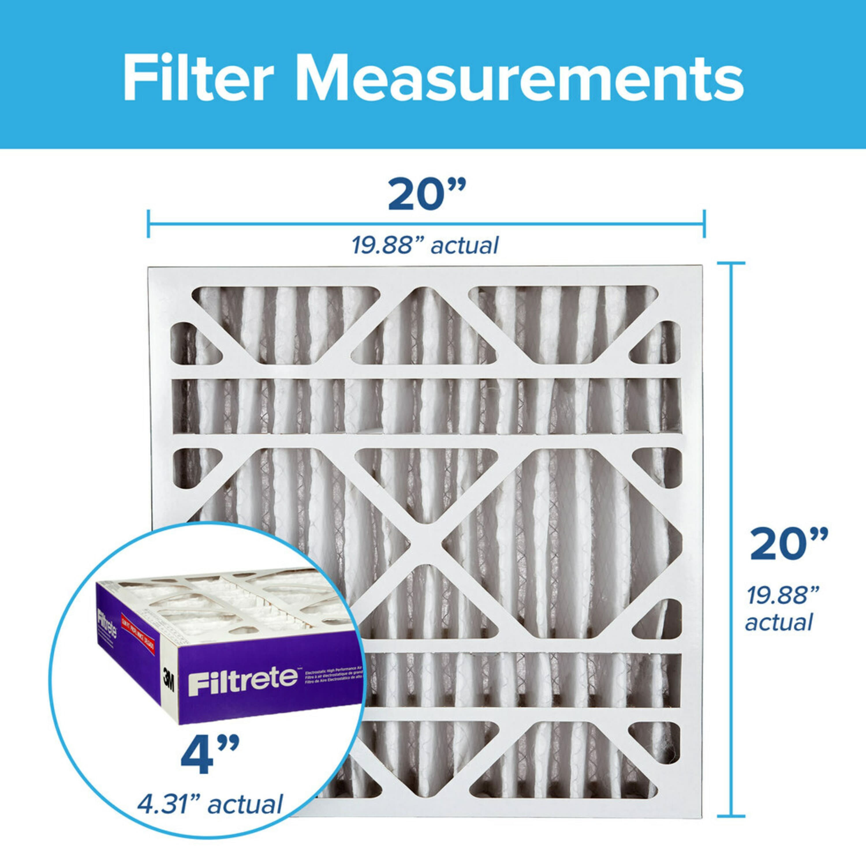 Filtrete 20x20x4 Allergen Bacteria Virus Air Filter MPR 1550