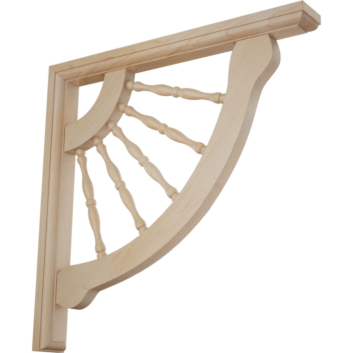 Ekena Millwork BKT01X12X12CRMA Wheel 1-1/2-in x 12-in x 12-in Maple Brown Wood Standard bracket