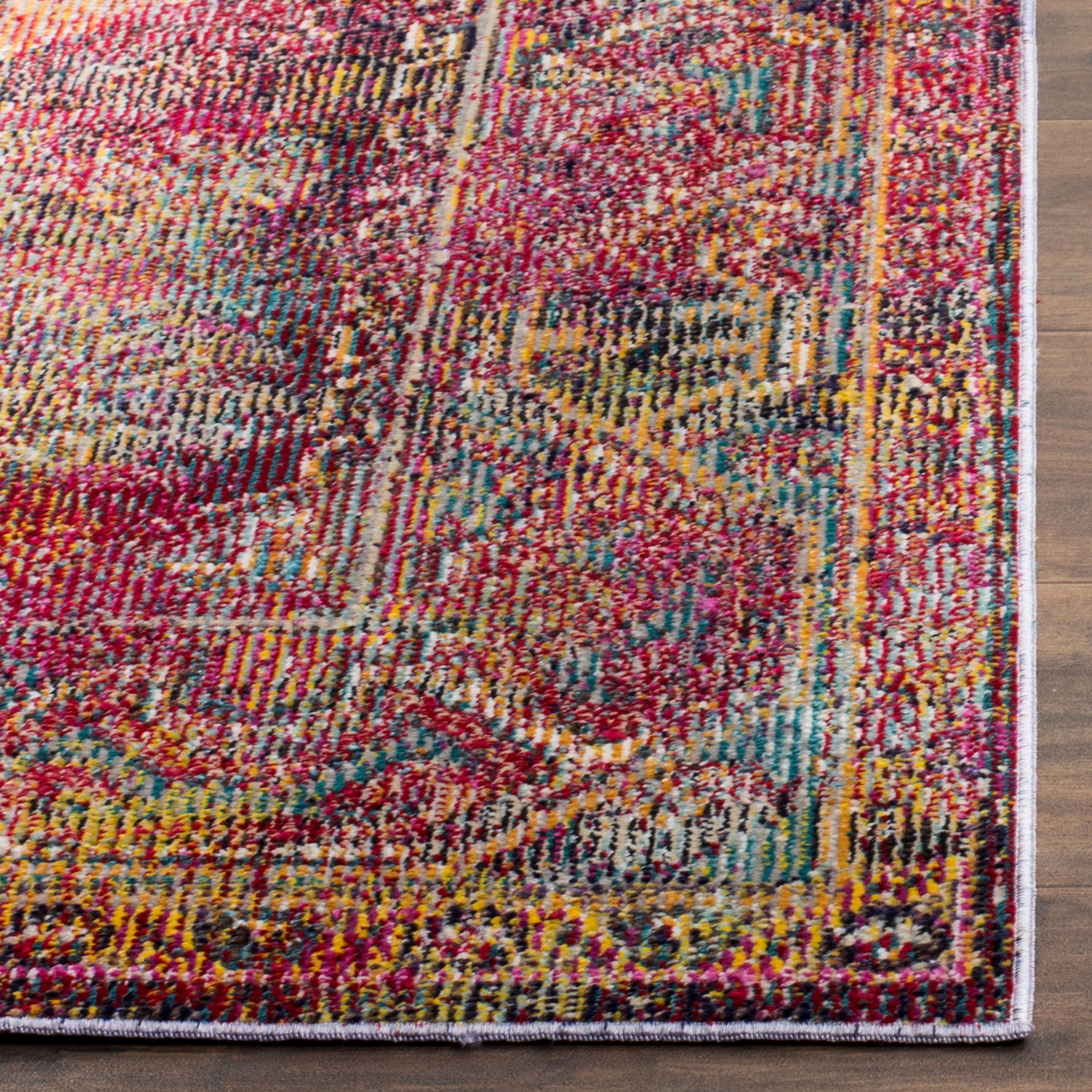 Teal & Rose Distressed Boho Runner Rug - 2'2" x 7'