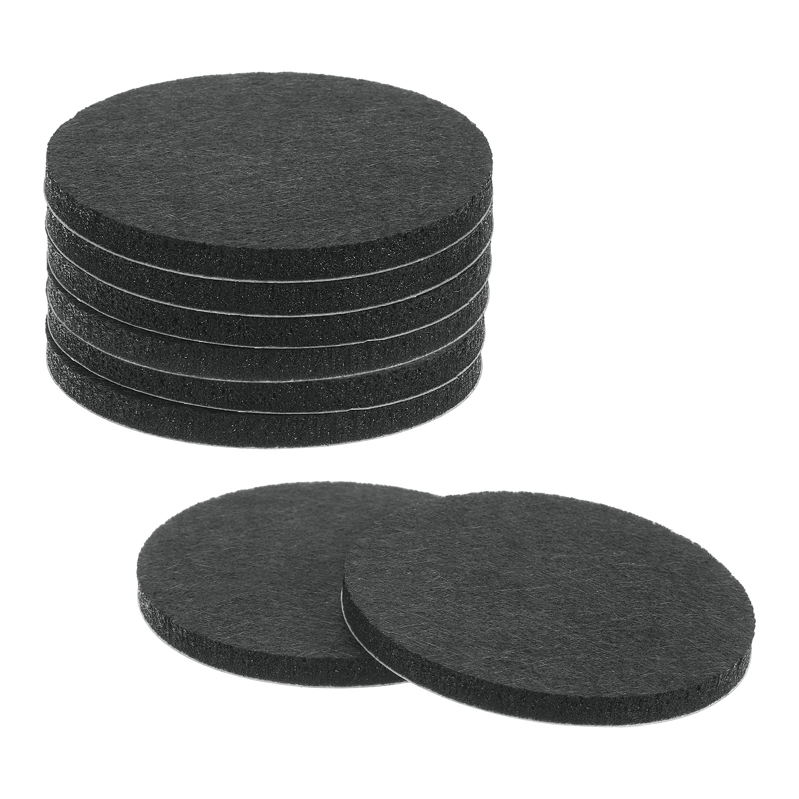 Unique Bargains 8pcs Furniture Pads  2.5-Inch - Round Self Adhesive Felt Furniture Pads Floor Protectors for Furniture Feet Chairs Legs Hardwood Floors (Black)