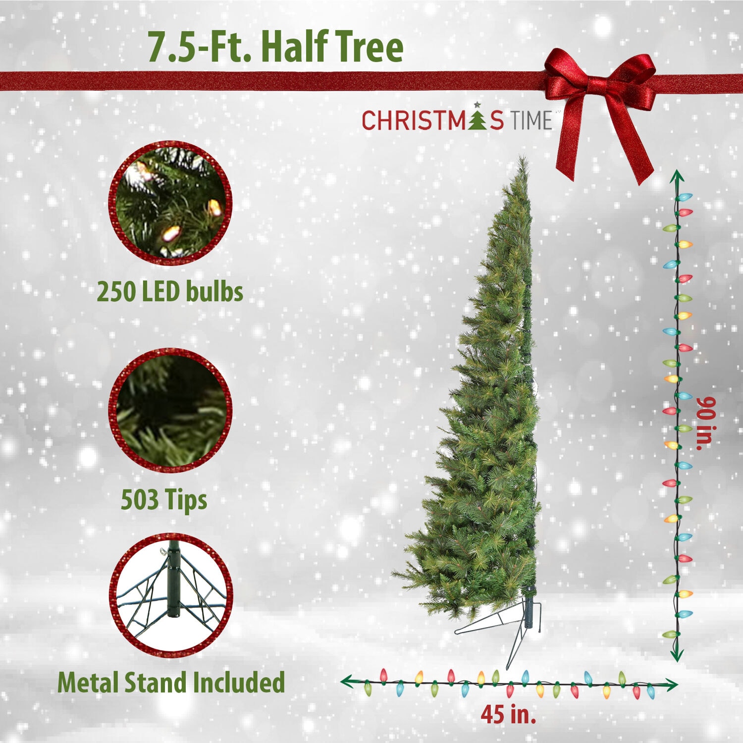 Christmas Time CT-HFB075-LED Artificial-Christmas-Trees - View #6
