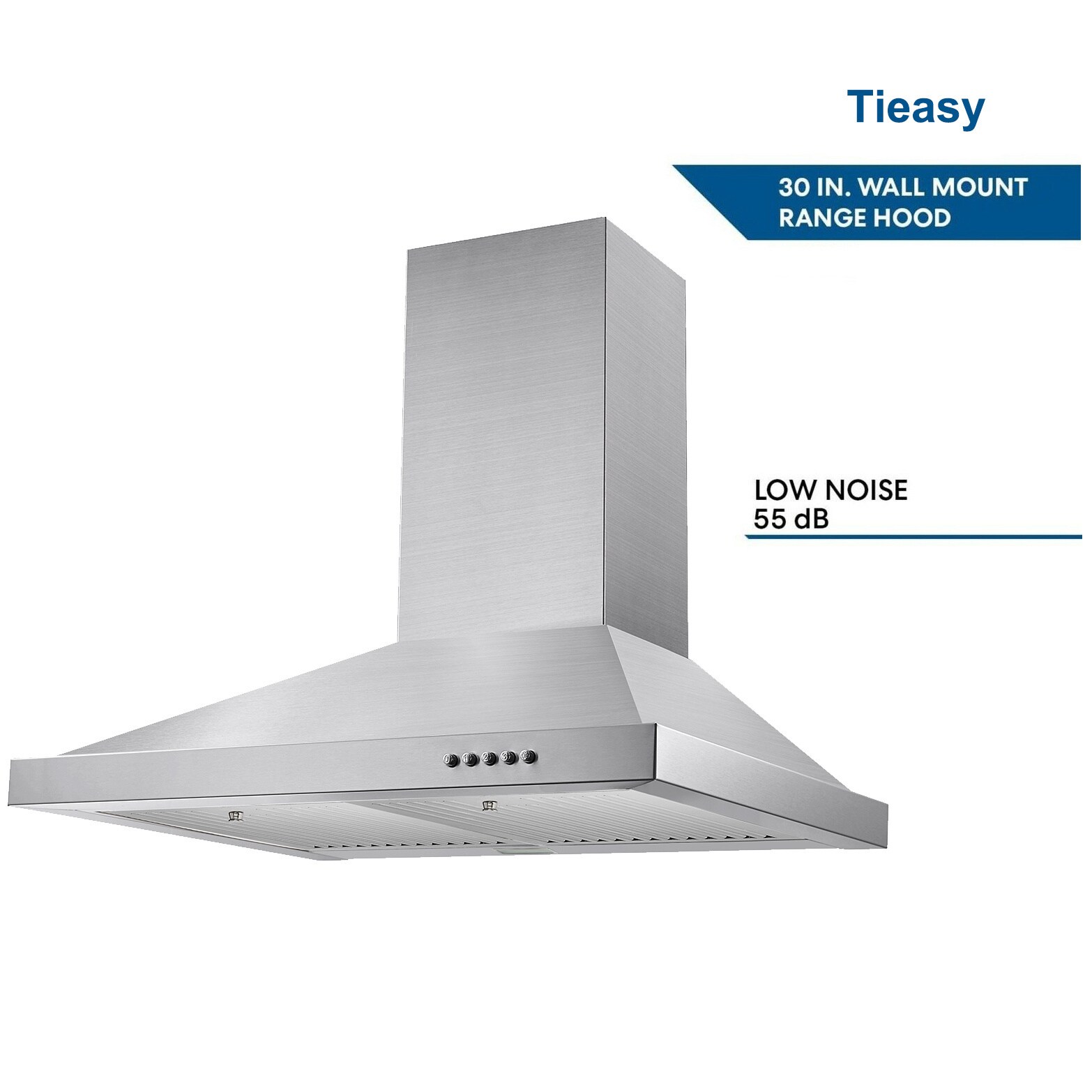 Maocao Hoom 30-in 450-CFM Ducted Silver Wall-Mounted Range Hood in the ...