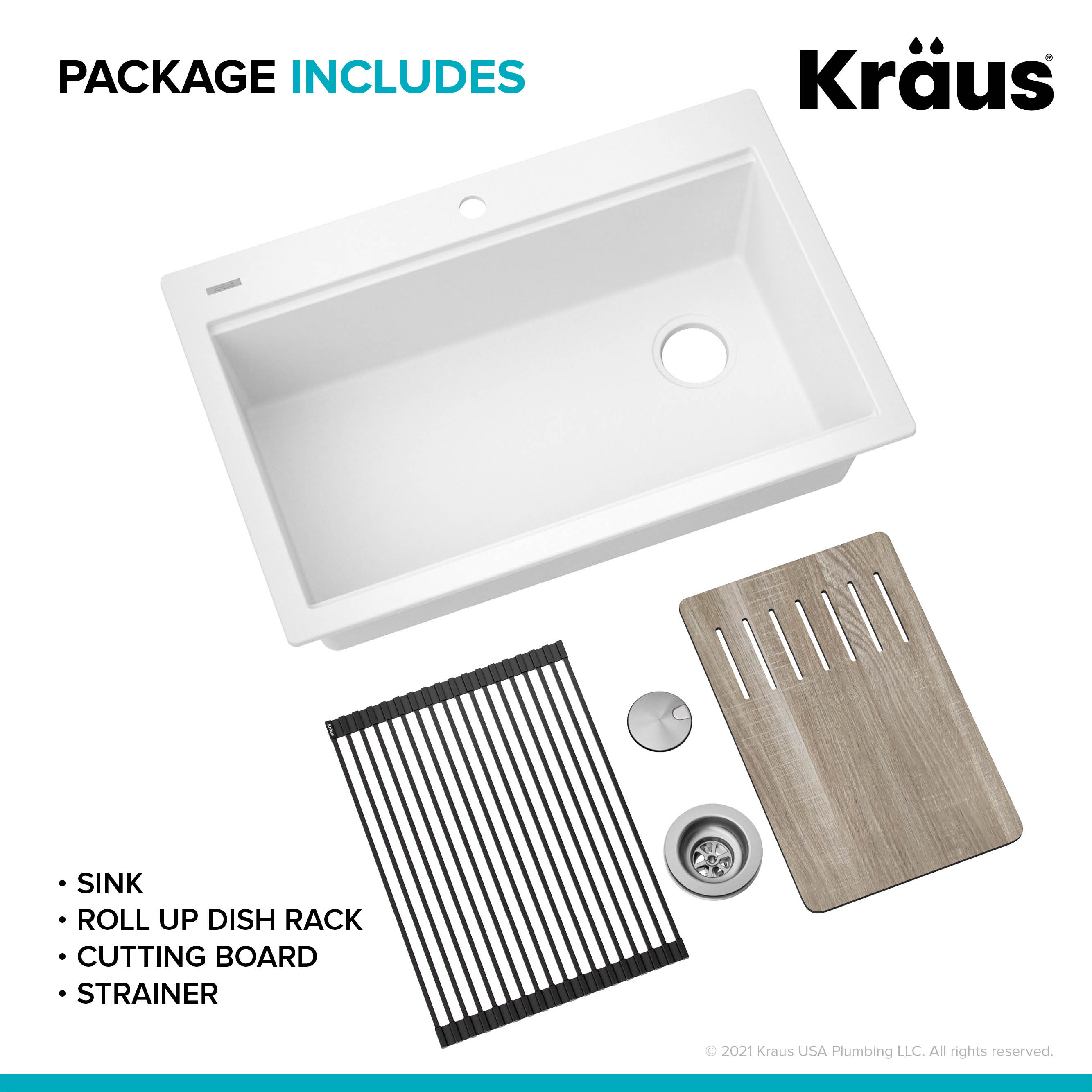 Kraus KGTW1-33WH Kitchen-Sinks - View #16