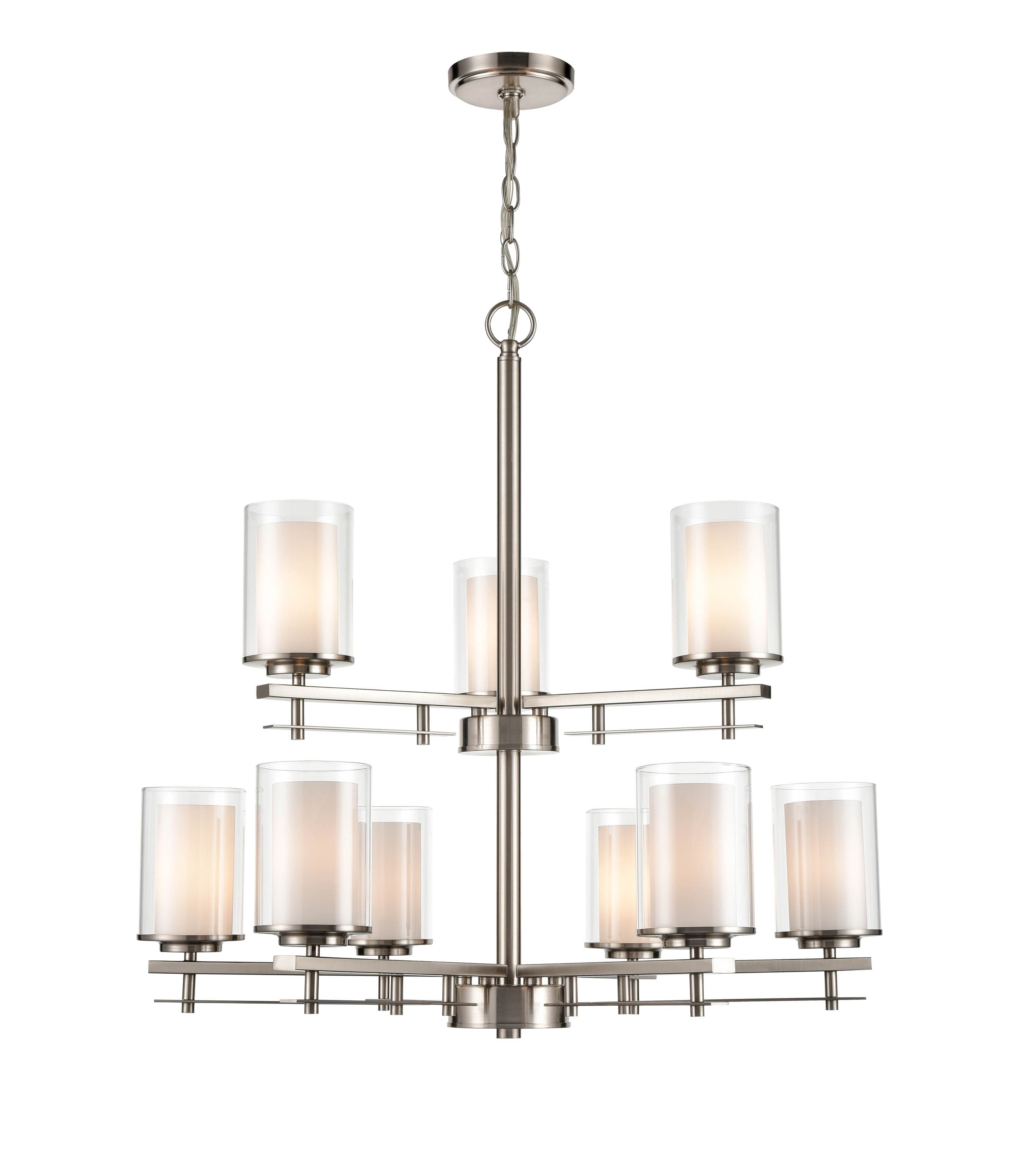 Millennium Lighting 5519-BN Huderson 9 -Light Brushed Nickel Traditional For Use in Bedrooms, Dining Rooms, Foyers, Kitchens, Living Rooms Chandelier