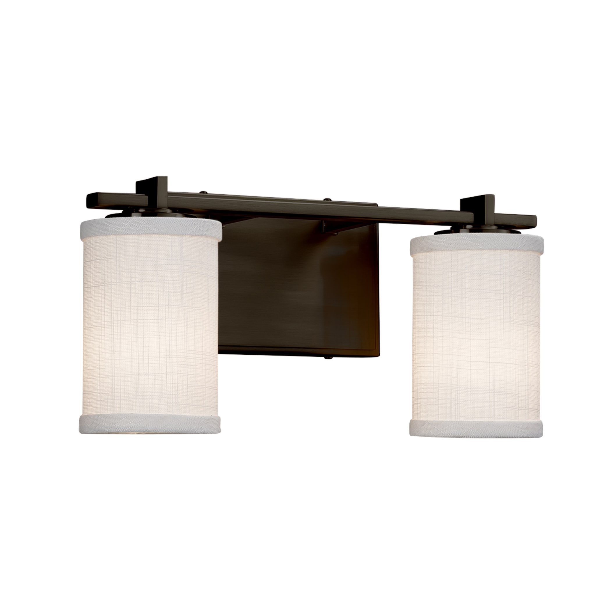 Justice Design Group FAB-8442-10-WHTE-DB Textile 14-in 2-Light Dark Bronze Transitional Vanity Light