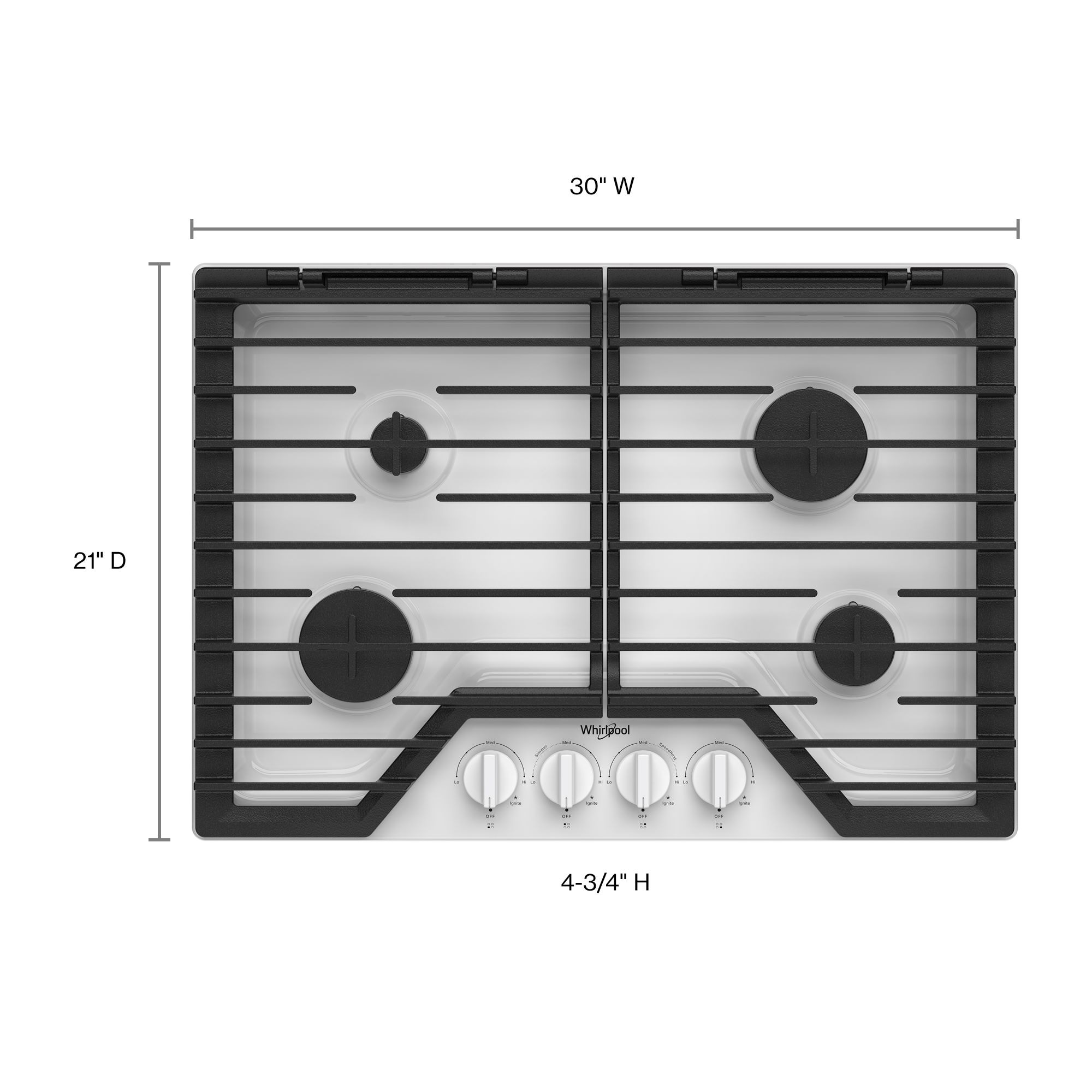 Whirlpool WCGK5030PW Gas-Cktp - View #2