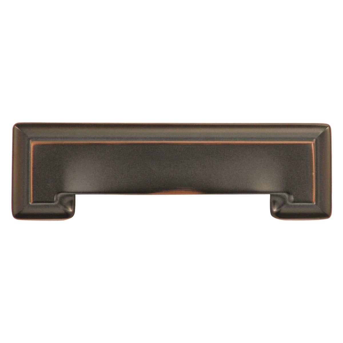 Hickory Hardware P3013-OBH Studio 3-in or 3-3/4-in , 96mm Center to Center Oil-Rubbed Bronze Highlighted Rectangular Cup