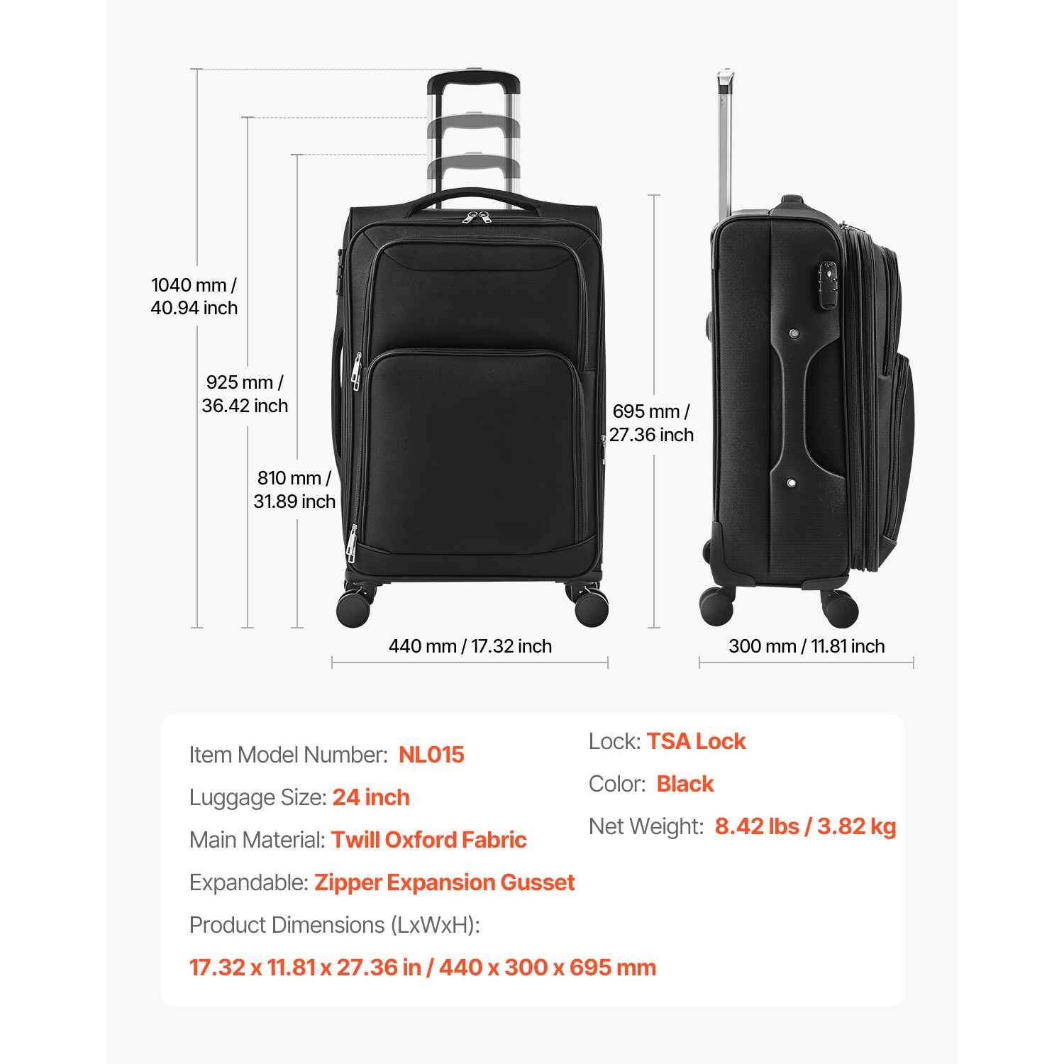 VEVOR SCBYKSTXBYHS07804V0 Luggage-And-Luggage-Sets - View #7