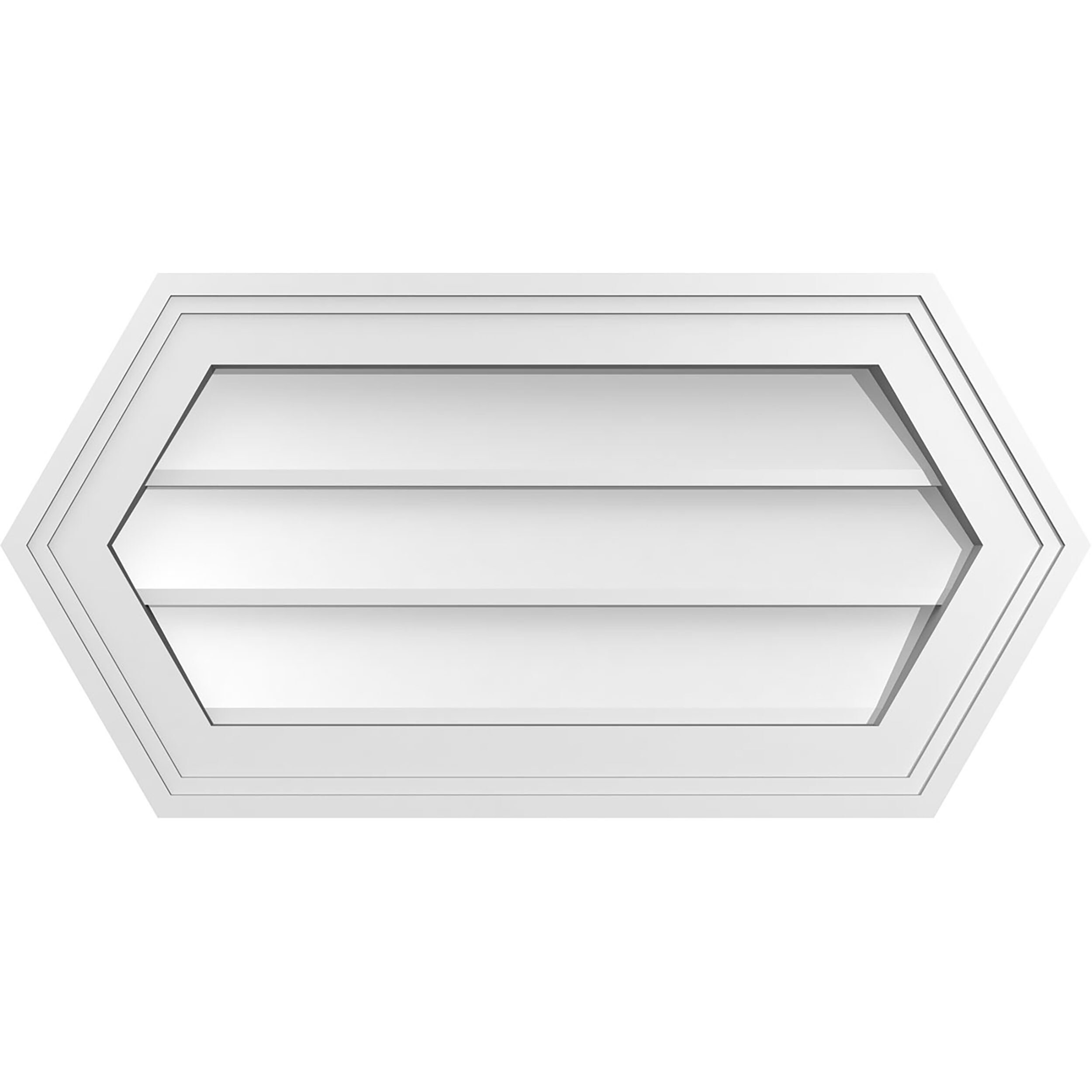 Ekena Millwork GVPHP24X1202SN 24-Inches x 12-Inches Off-white Peaked PVC Gable Louver Vent