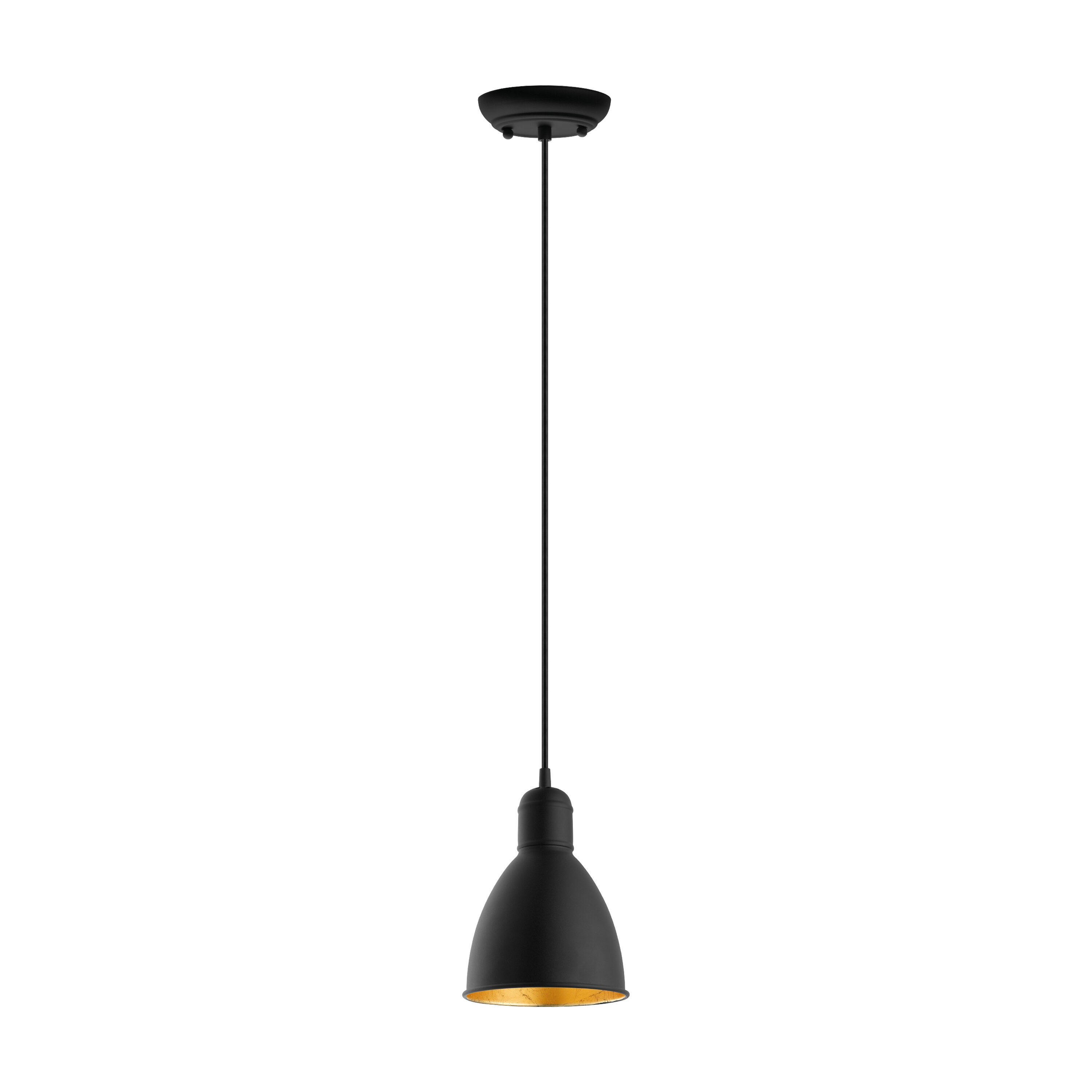 EGLO Priddy 2 Black Transitional Dome Pendant Light in the Pendant ...