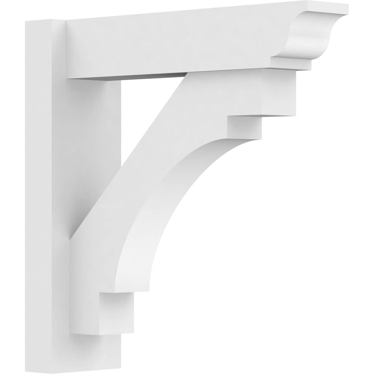 Ekena Millwork OUTP05X18X18MRC01 5-in W X 18-in D X 18-in H Merced Architectural Grade PVC Outlooker with Traditional Ends