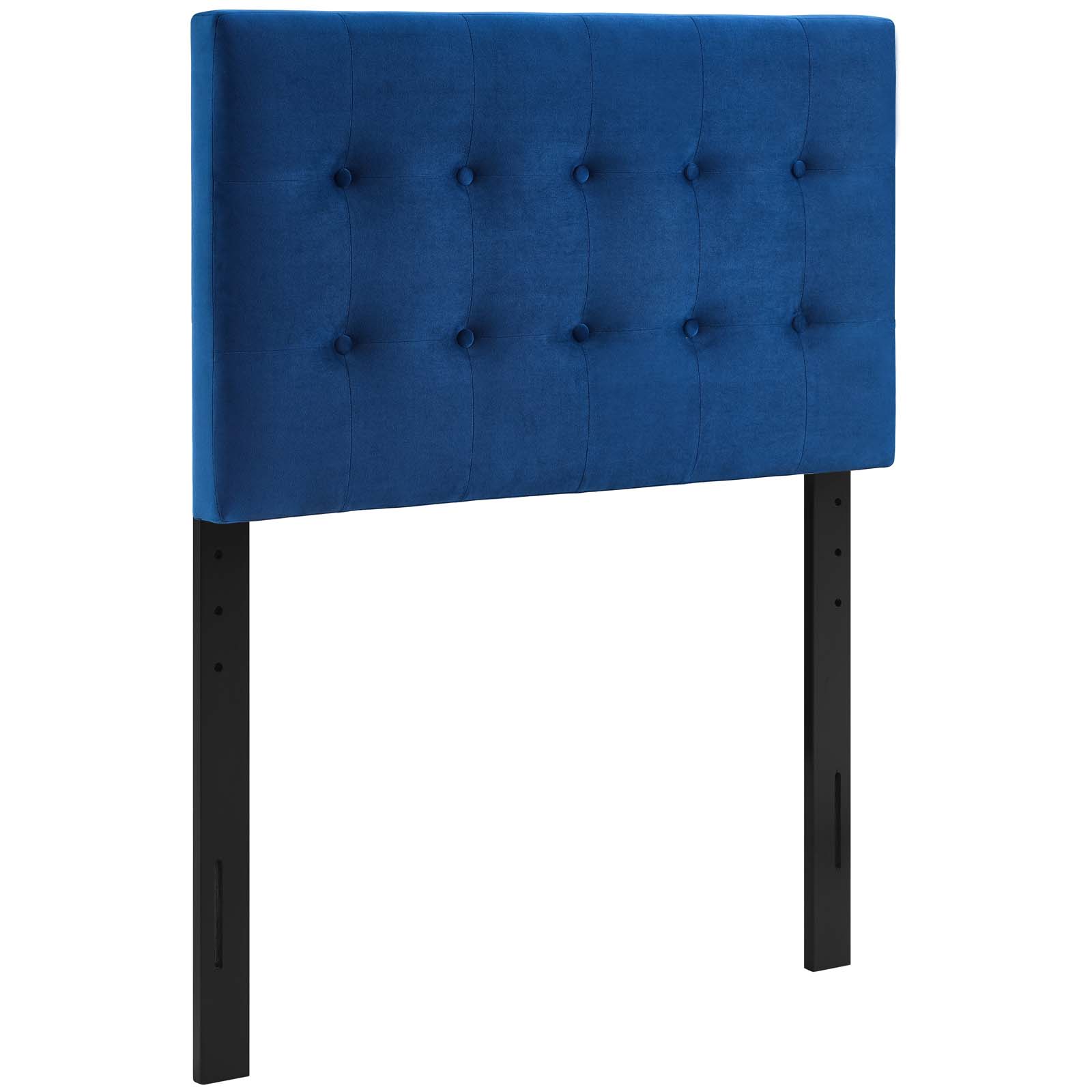  Emily Biscuit Tufted Performance Velvet Twin Headboard in Navy