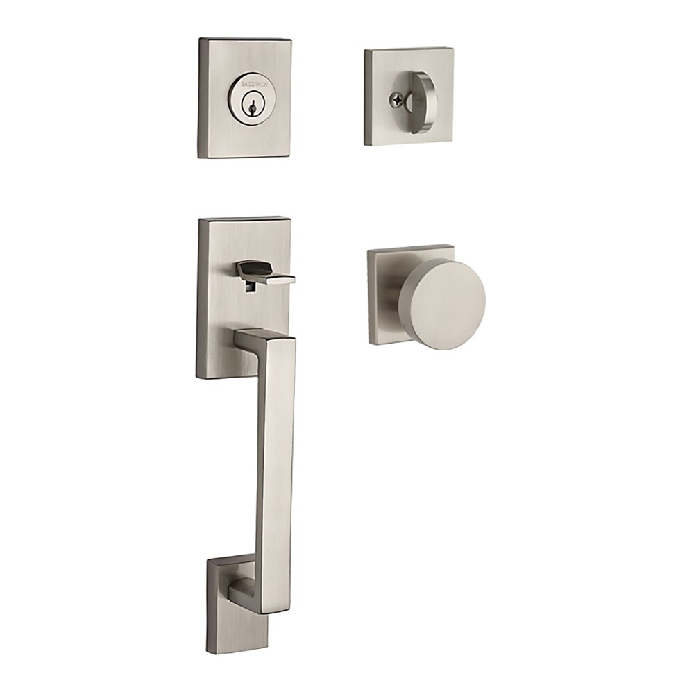 Baldwin Reserve La Jolla X Contemporary Knob Satin Nickel Single Cylinder Deadbolt Keyed Entry 0773