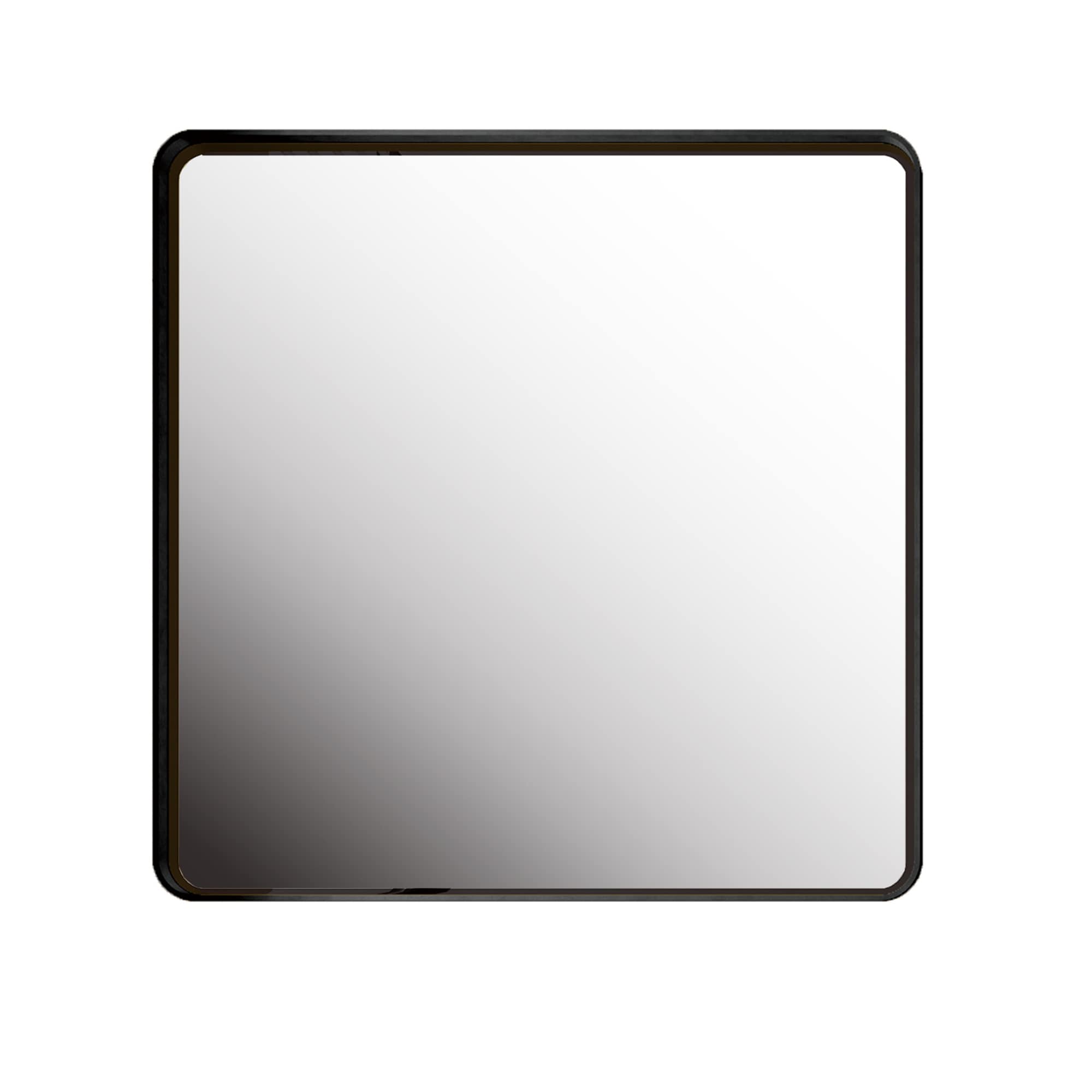 Siavonce XH41579 36-in W x 36-in H Square Black Framed Full Length Wall Mirror