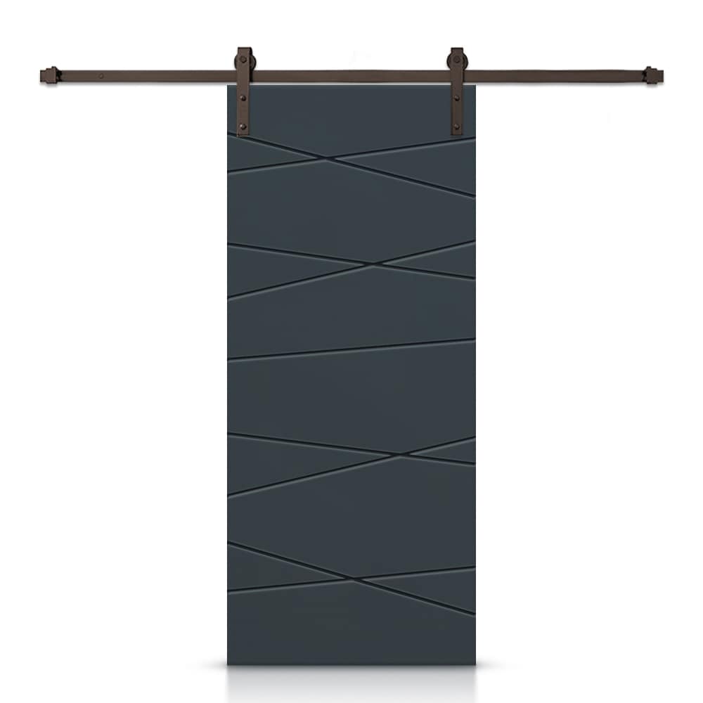 CALHOME SAB79+MD-223-96X30G 30-in x 96-in Charcoal Gray MDF Hollow core Single Barn Door (Hardware Included)